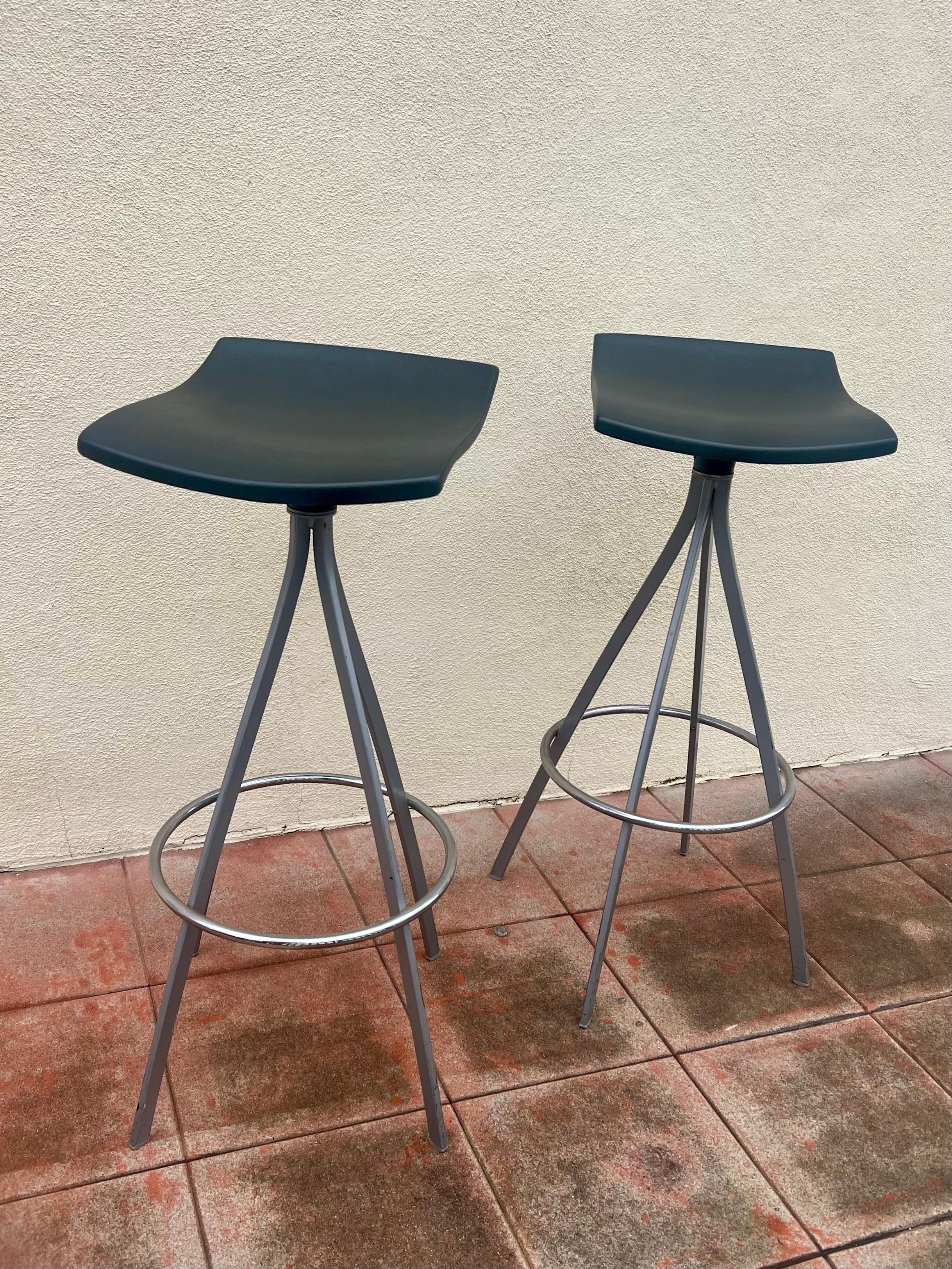 The Gimlet Swivel barstool is made of polyurethane foam with swivel seat and painted steel base designed by Jorge Pensi Spain , circa 2000 nice clean condition.
