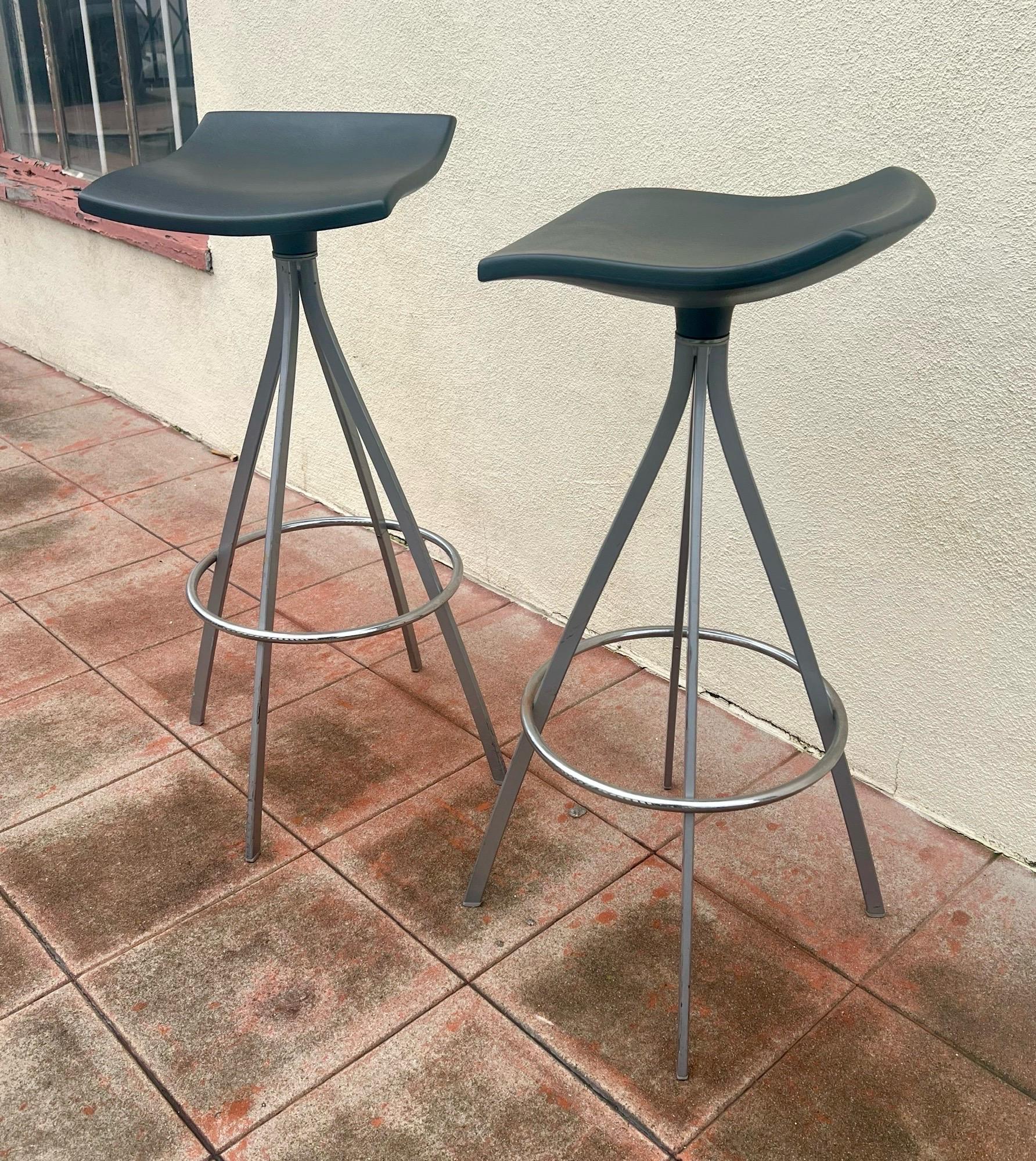 Pair of Postmodern stools Designed by Jorge Pensi for Mobles 114 Barcelona In Good Condition For Sale In San Diego, CA
