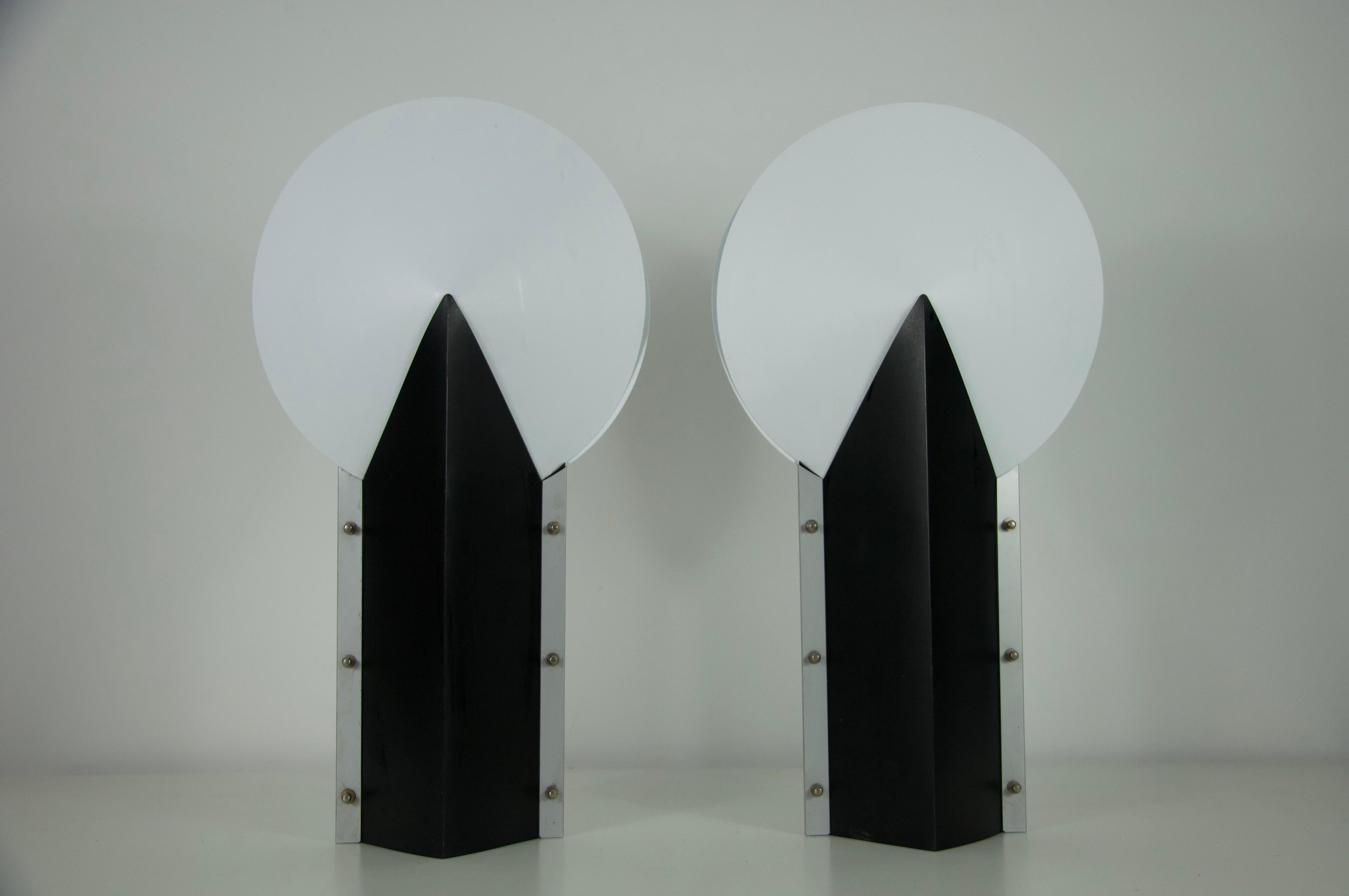 Italian Pair of Postmodern Table Lamps by Samuel Parker for Slamp SRL, 1980s For Sale