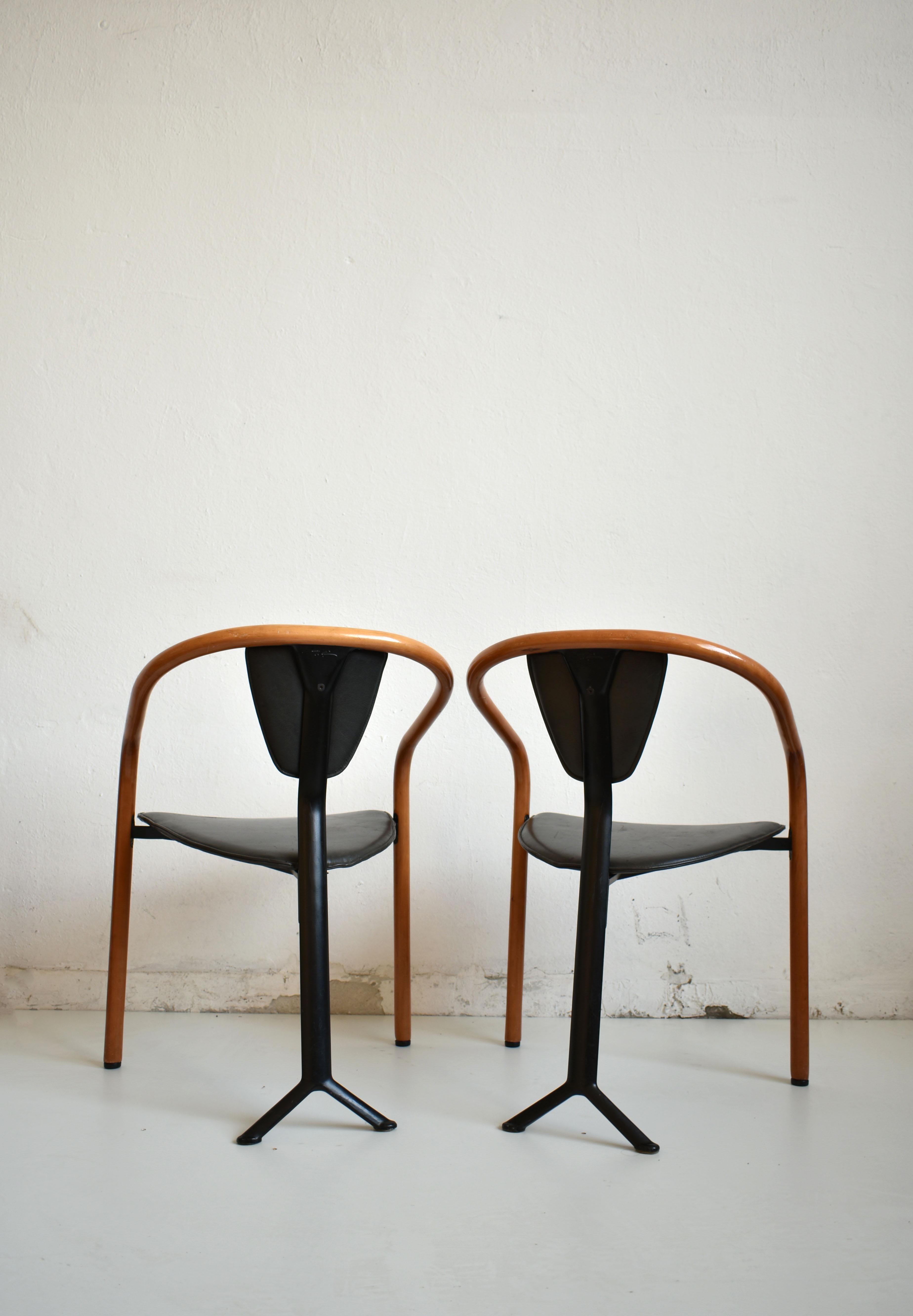 Japanese Pair of Postmodern ‘Tacchi' Chairs by Toshiyuki Kita for AIDEC, Japan, 1980s