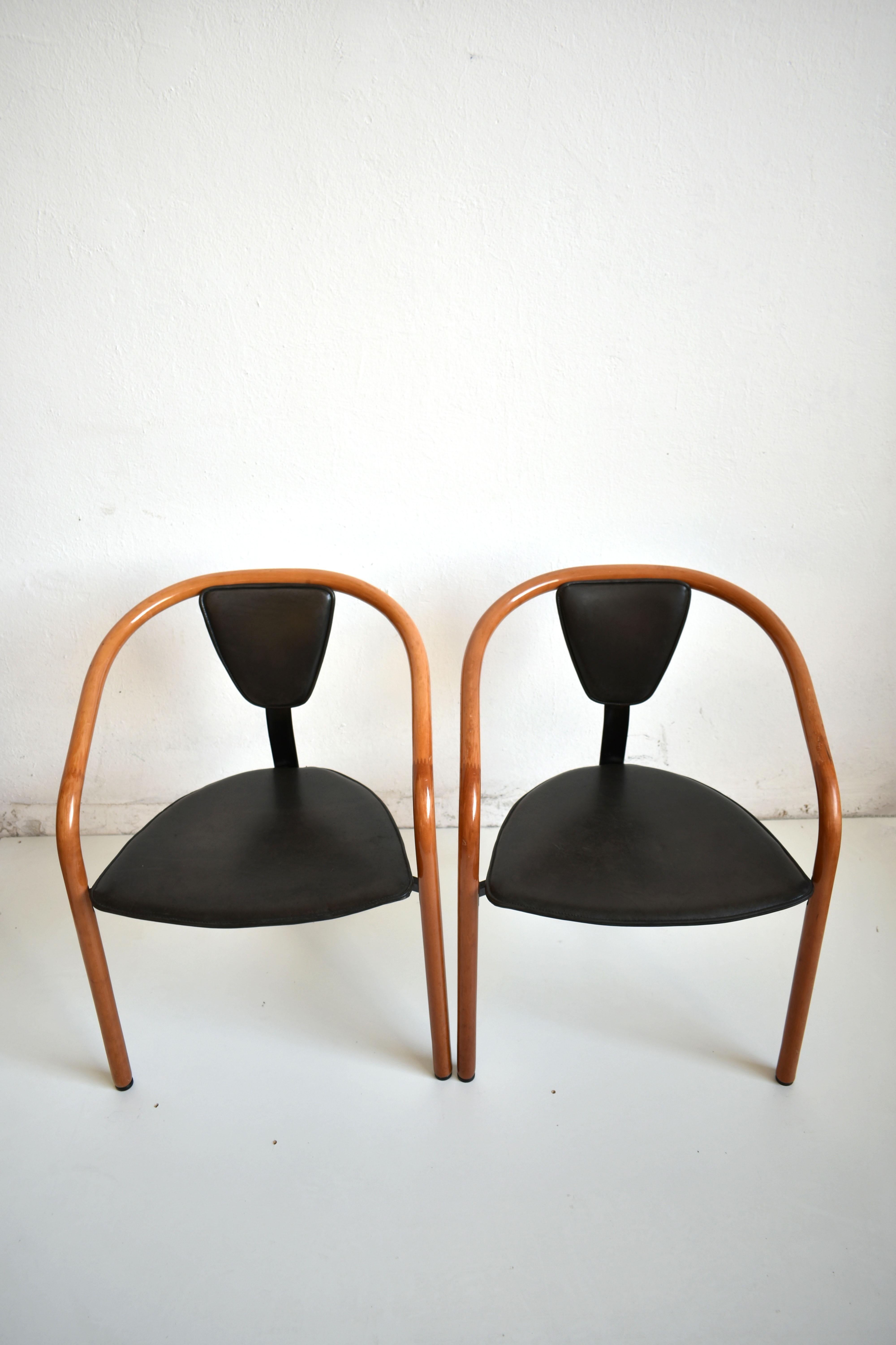 20th Century Pair of Postmodern ‘Tacchi' Chairs by Toshiyuki Kita for AIDEC, Japan, 1980s