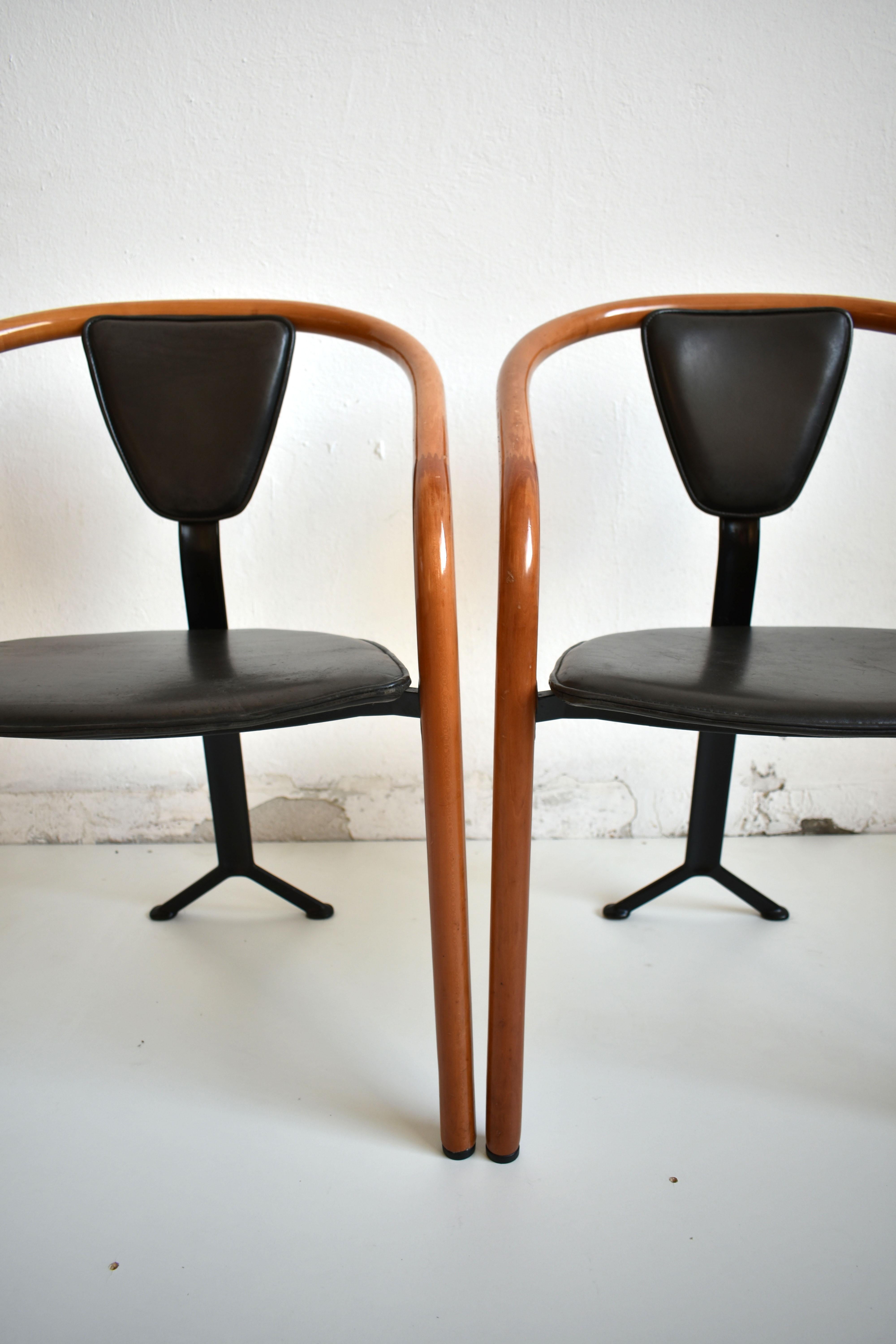 Aluminum Pair of Postmodern ‘Tacchi' Chairs by Toshiyuki Kita for AIDEC, Japan, 1980s