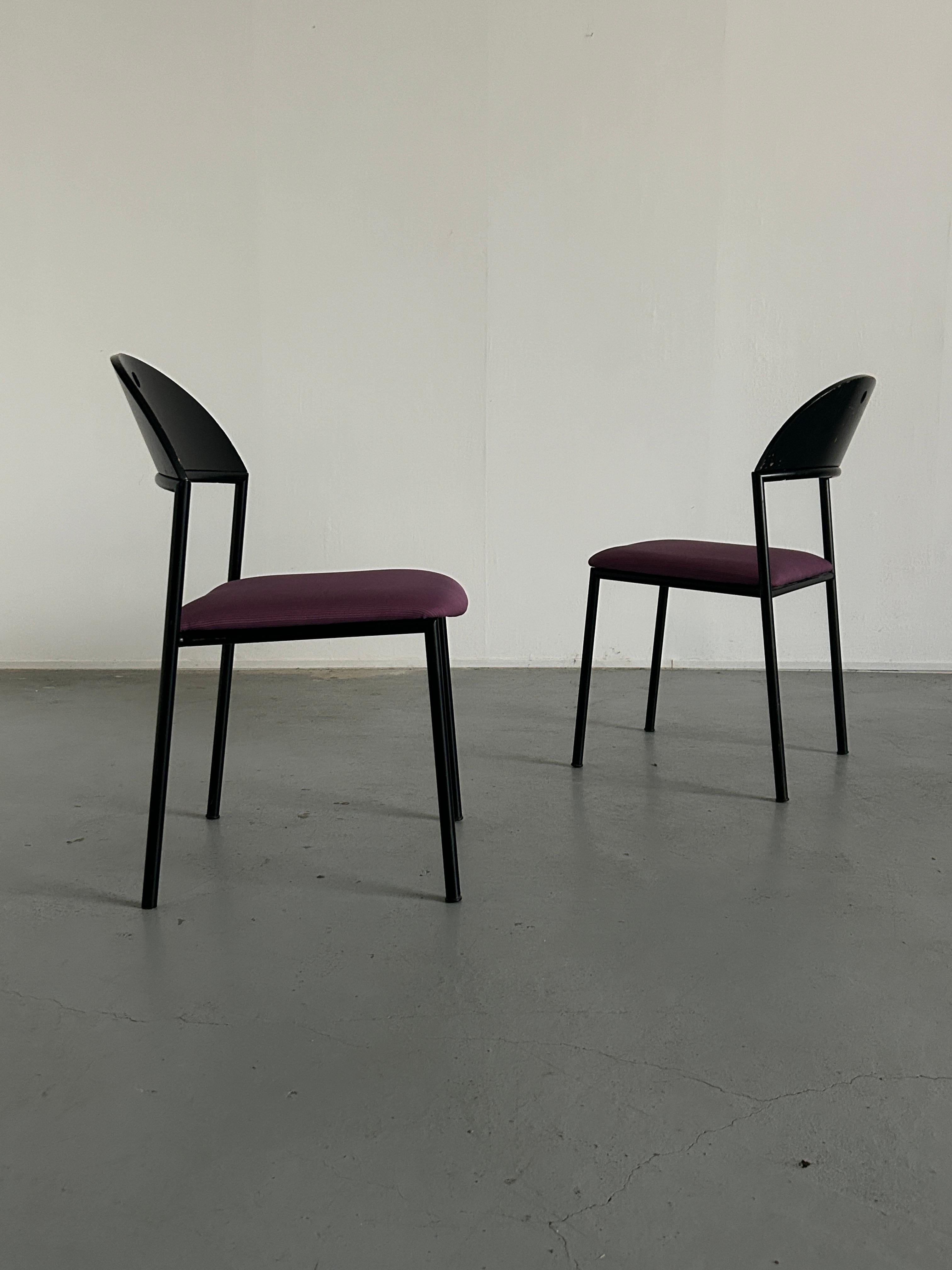 Austrian Pair of Postmodern 'Thesis' Visitor Dining Chairs by Wiesner Hager, 90s Austria For Sale