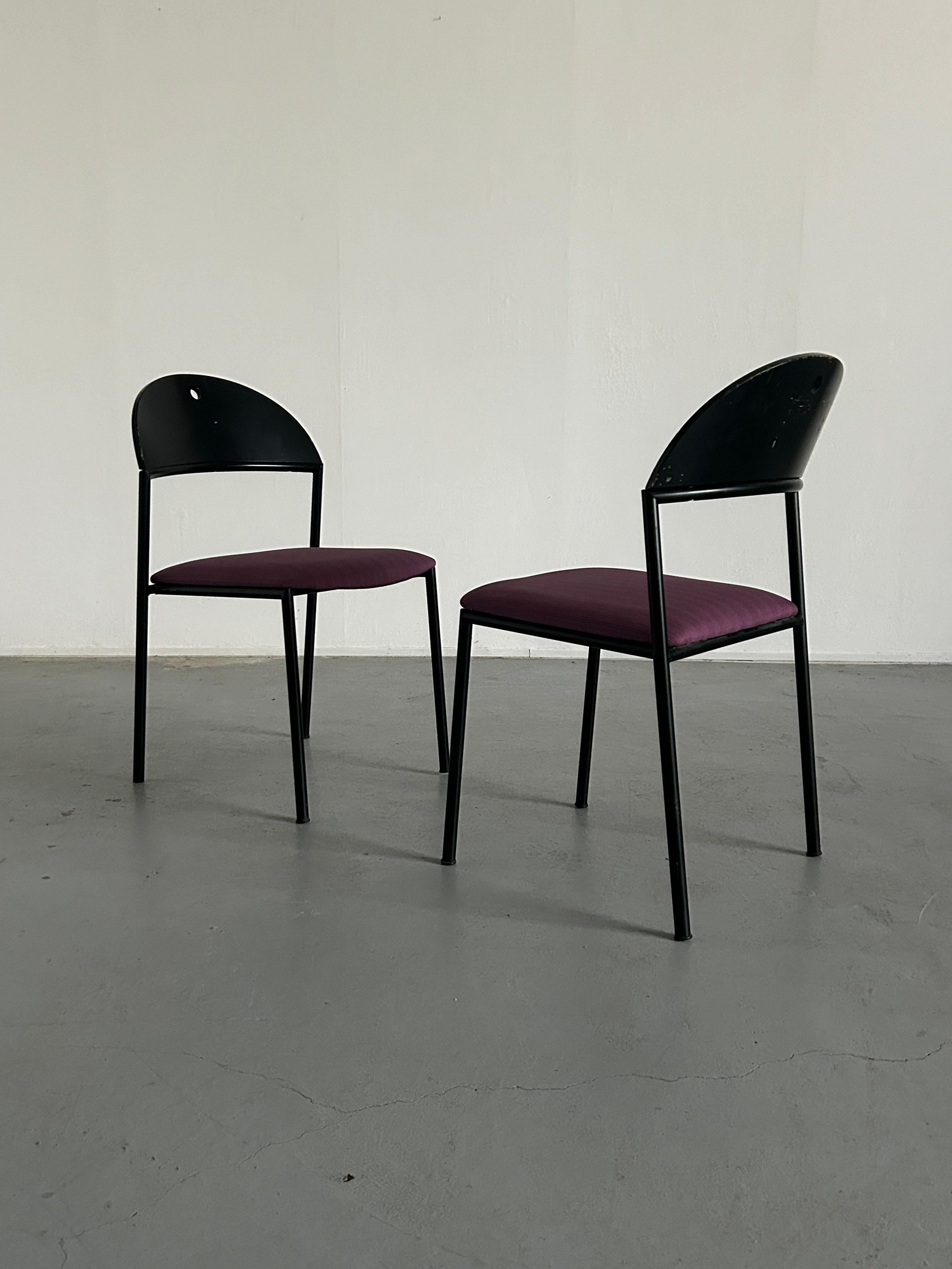 Pair of Postmodern 'Thesis' Visitor Dining Chairs by Wiesner Hager, 90s Austria In Good Condition For Sale In Zagreb, HR