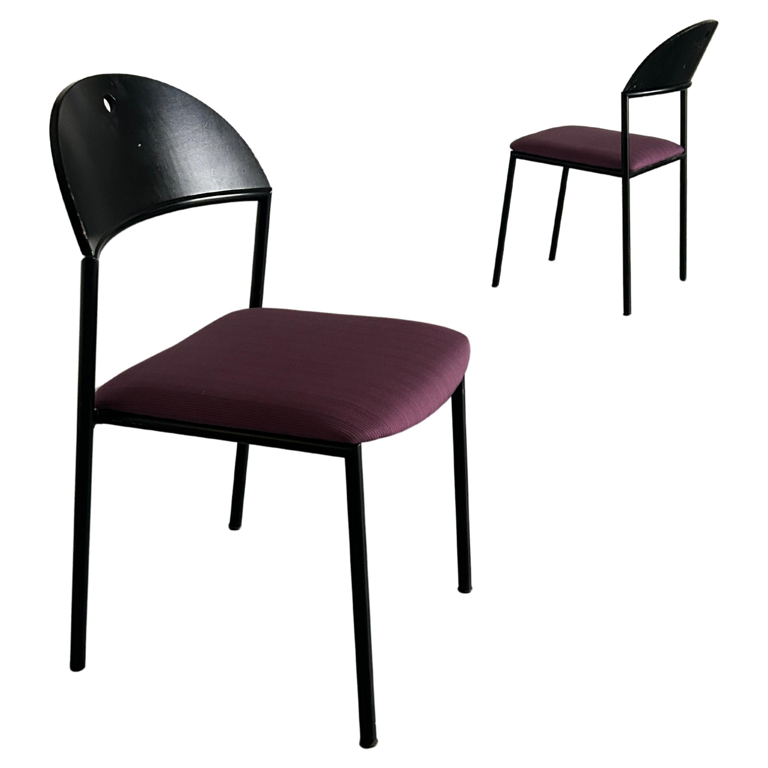 Pair of Postmodern 'Thesis' Visitor Dining Chairs by Wiesner Hager, 90s Austria For Sale