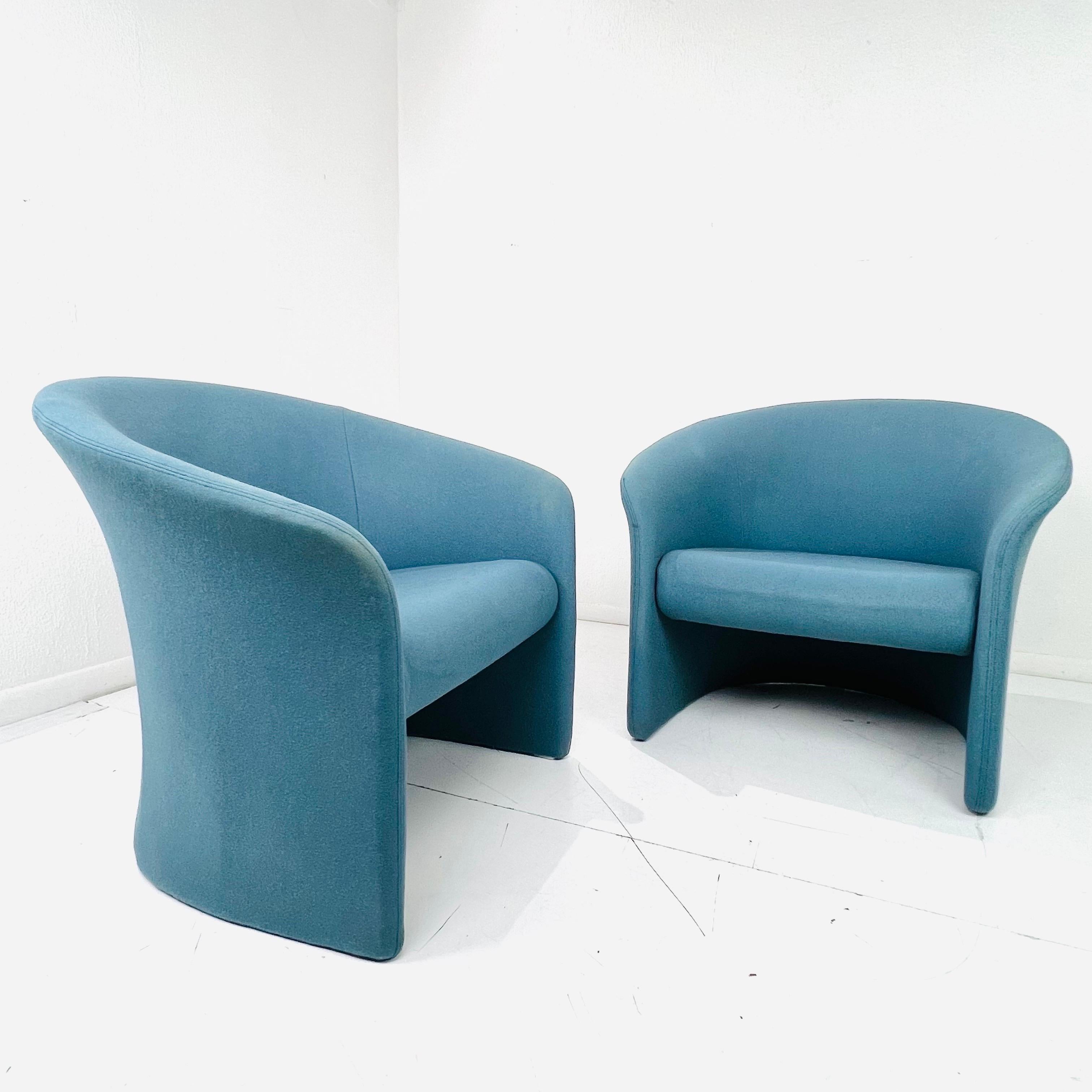 Pair of Postmodern Tub Chairs by Massimo Vignelli For Sale 6