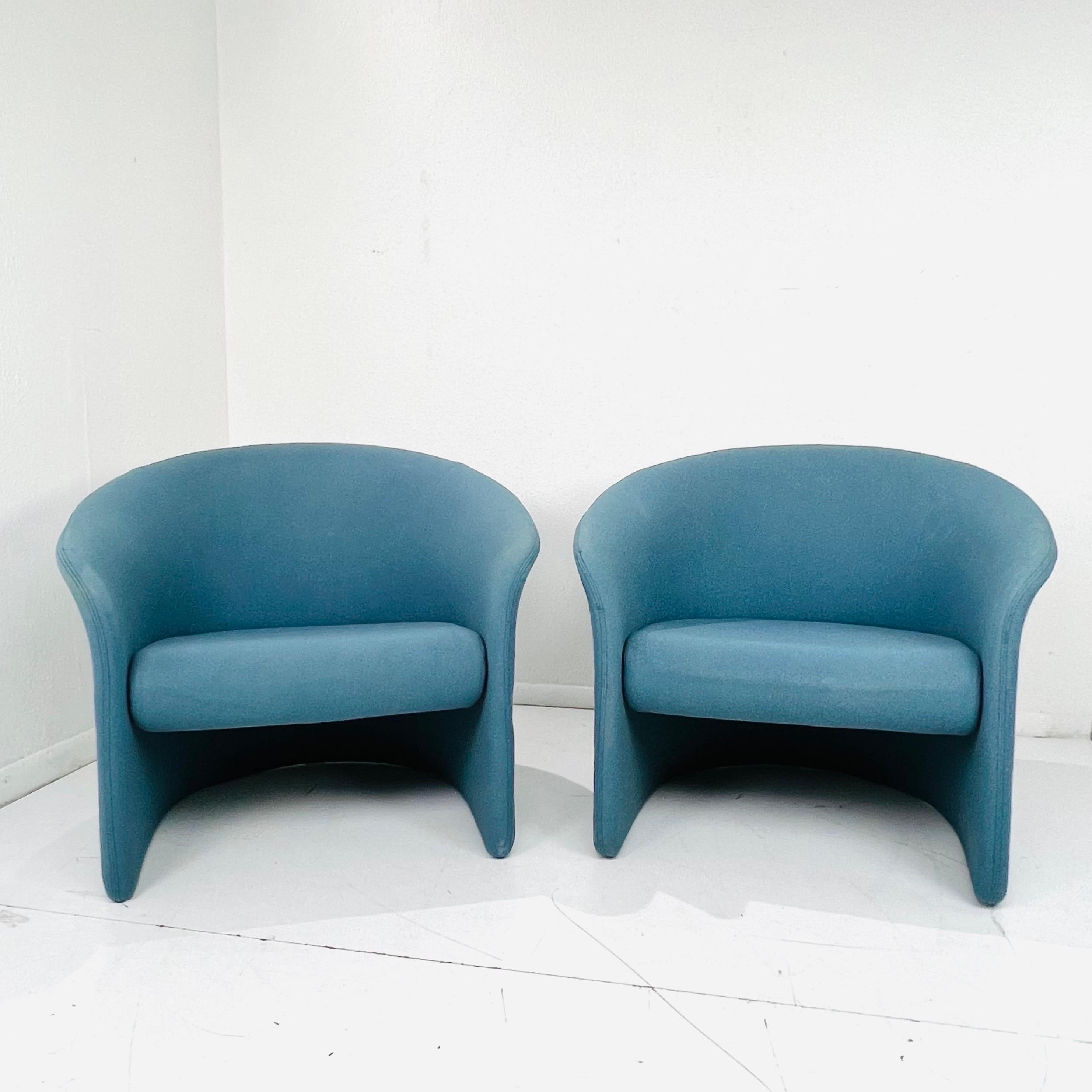 Pair of Postmodern Tub Chairs by Massimo Vignelli For Sale 8