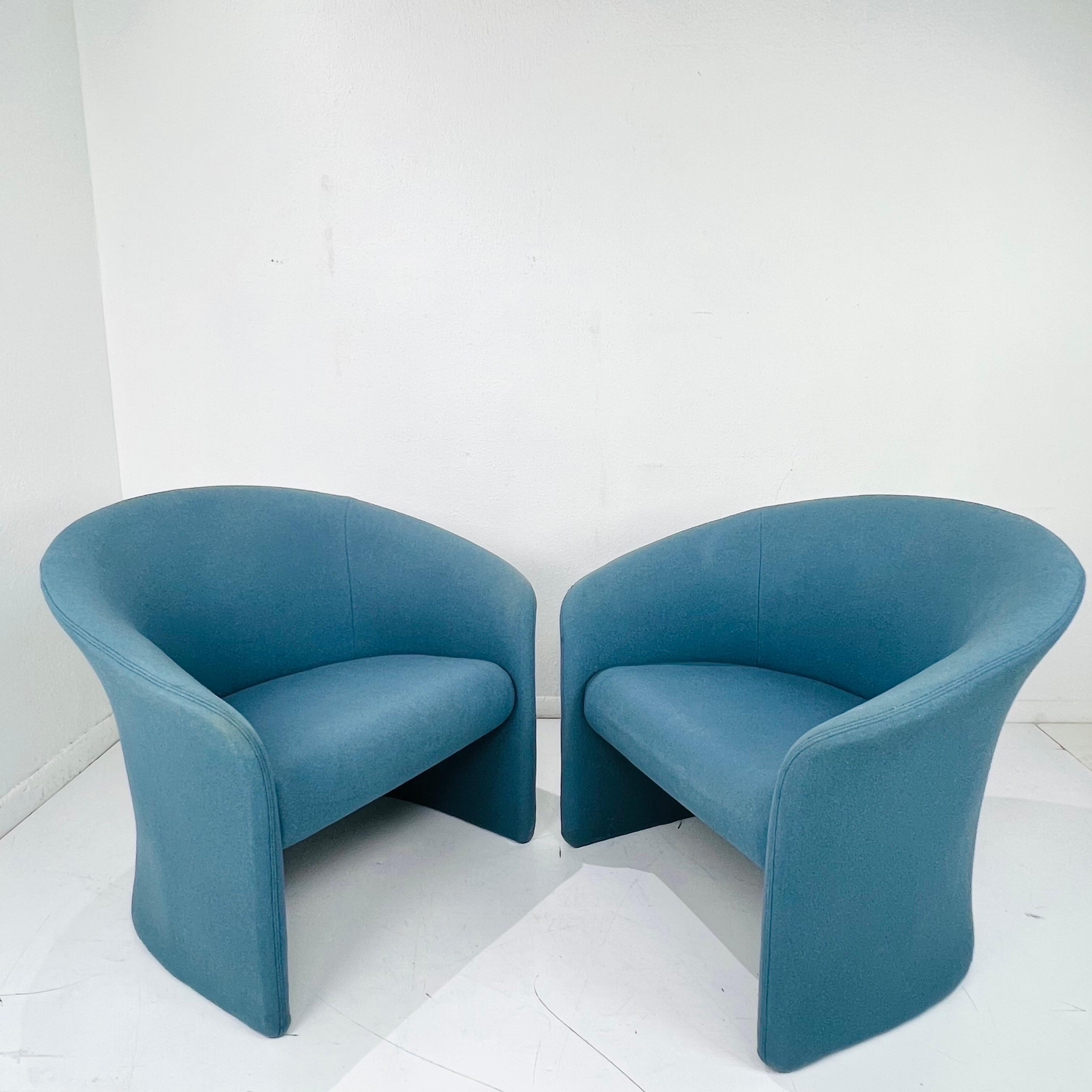 Pair of Postmodern Tub Chairs by Massimo Vignelli In Good Condition For Sale In Dallas, TX