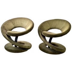 Pair of Postmodern Twist Chairs by Quebec 69 Jaymar Furniture