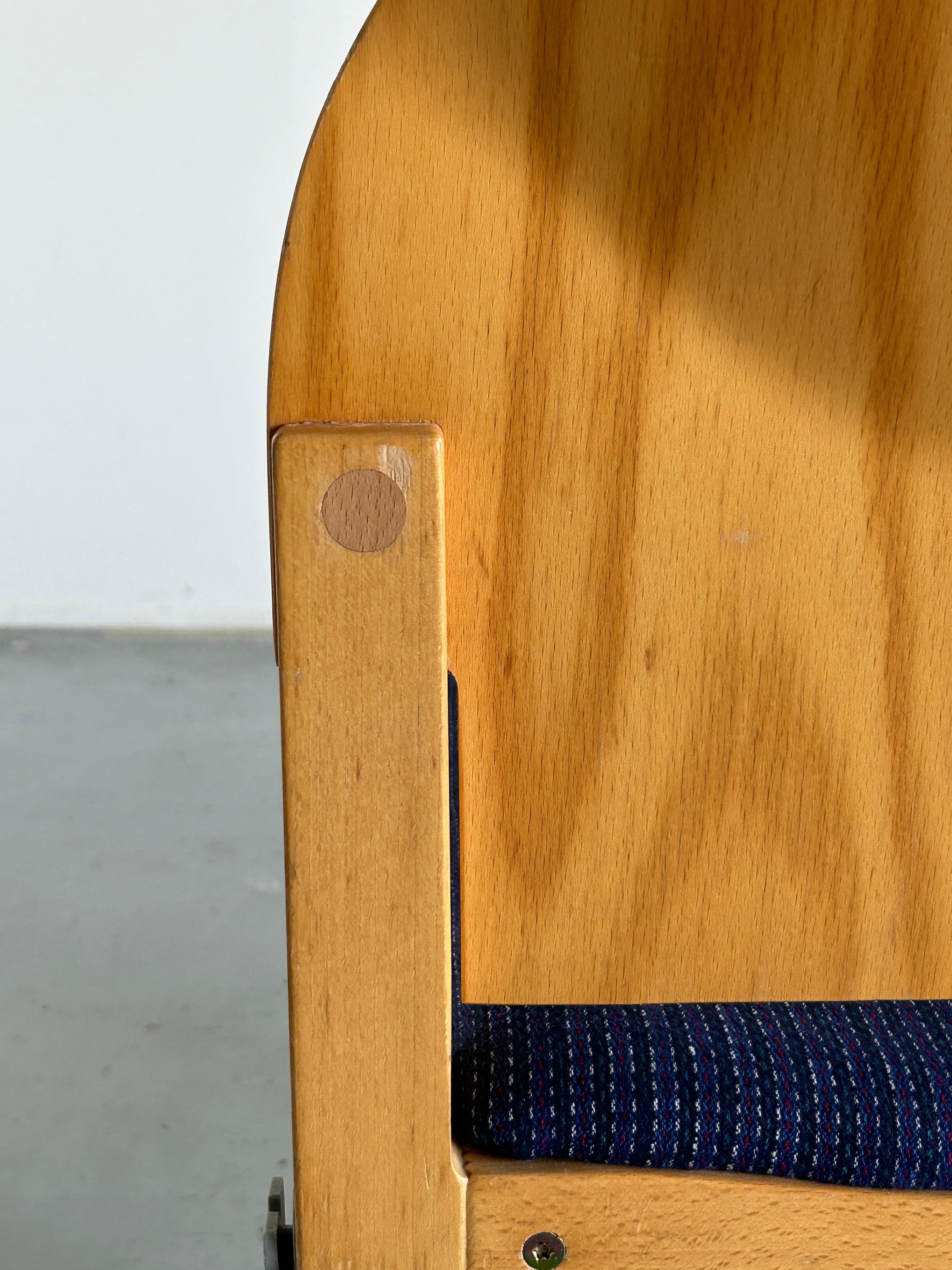 Pair of Postmodern Wooden Stackable Dining Chairs by Arno Votteler, Germany 1980 6