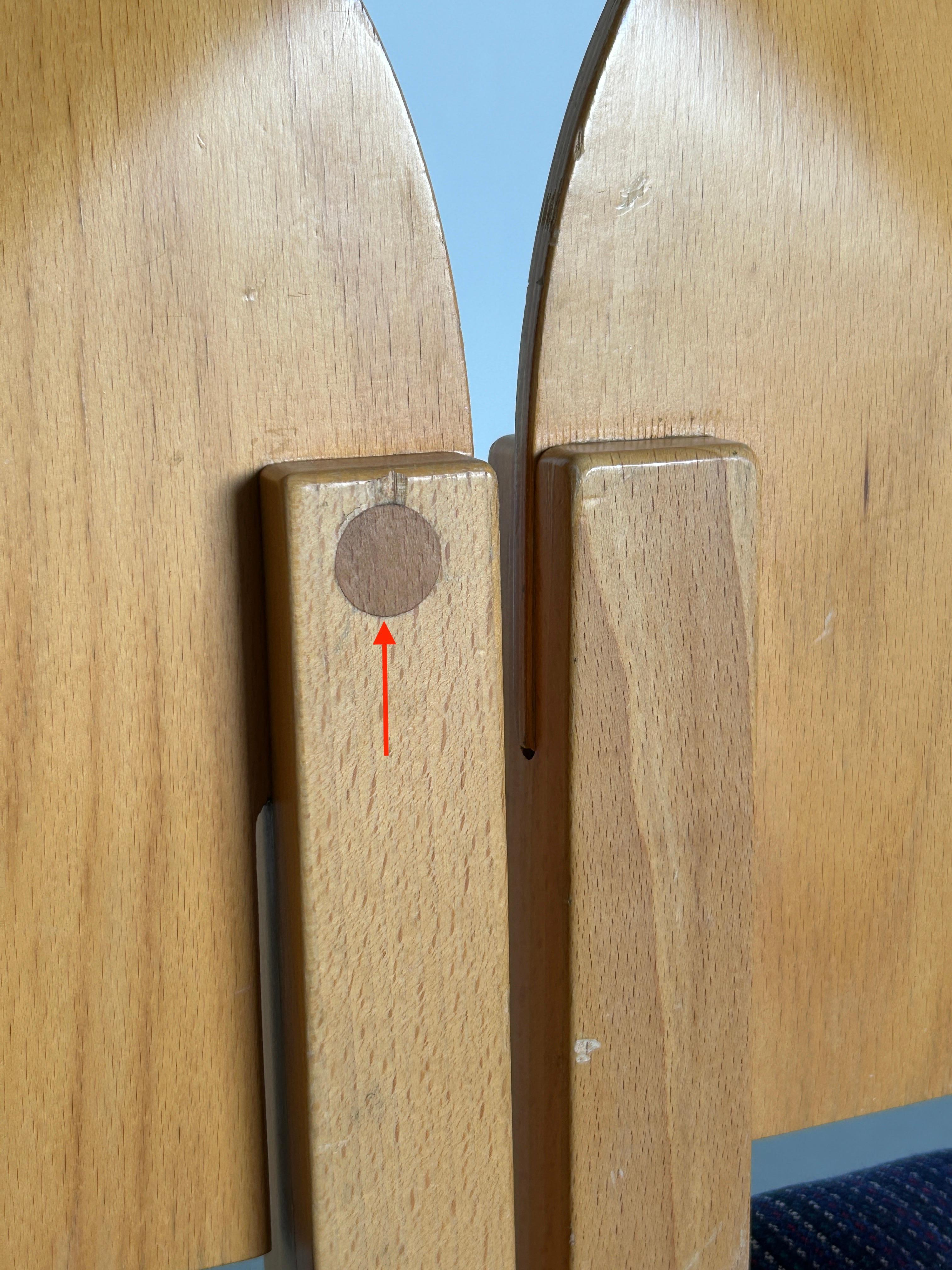 Pair of Postmodern Wooden Stackable Dining Chairs by Arno Votteler, Germany 1980 11