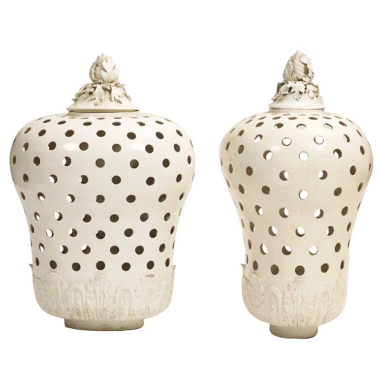 Pair of Potpourri Jars and Covers at 1stDibs