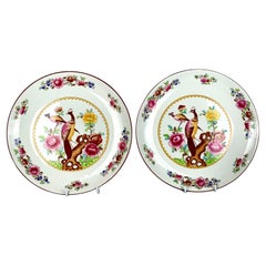 Antique Pair of Pottery Plates in the "Old Chelsea" Pattern Made United States Ca. 1890
