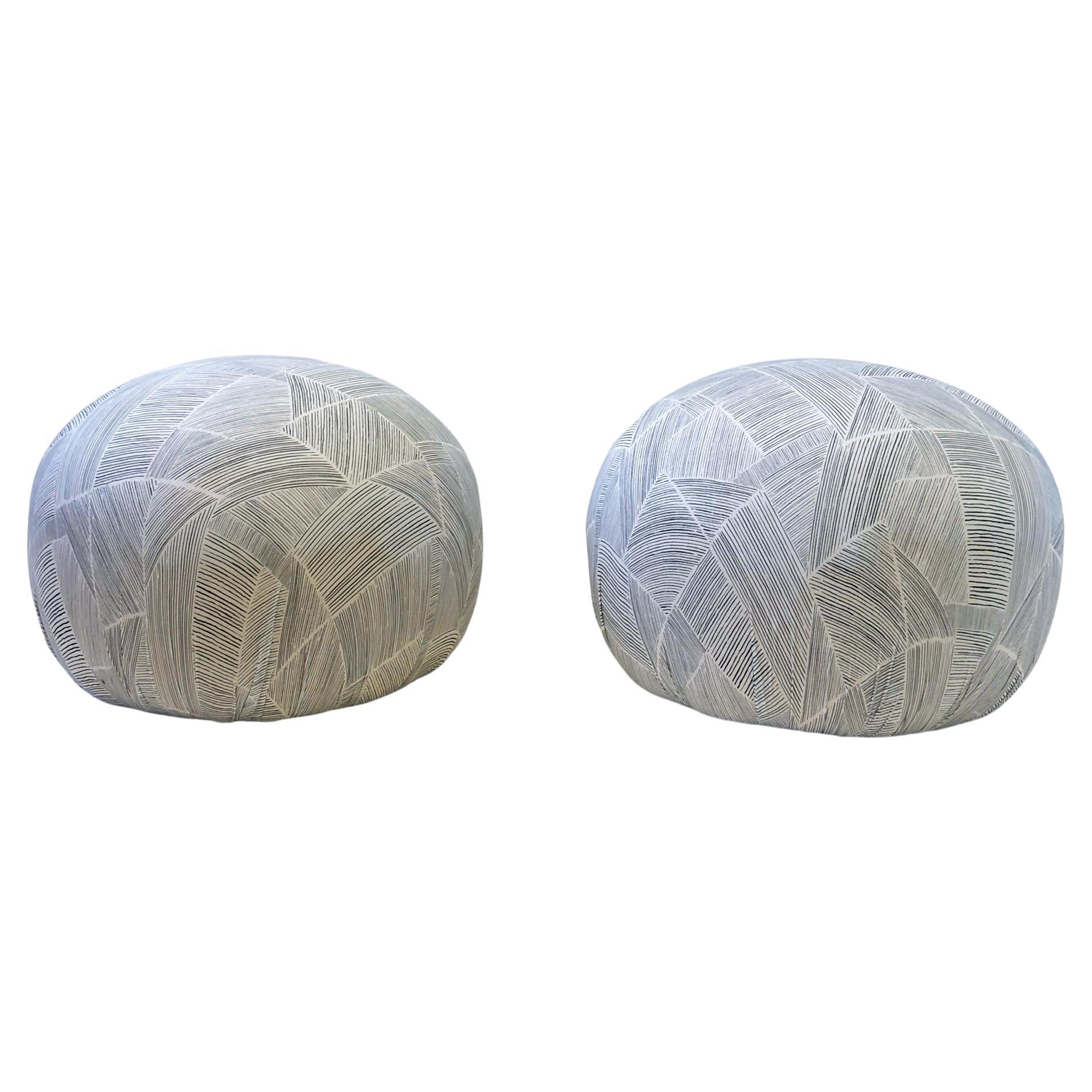 Pair of Poufs by Directional For Sale