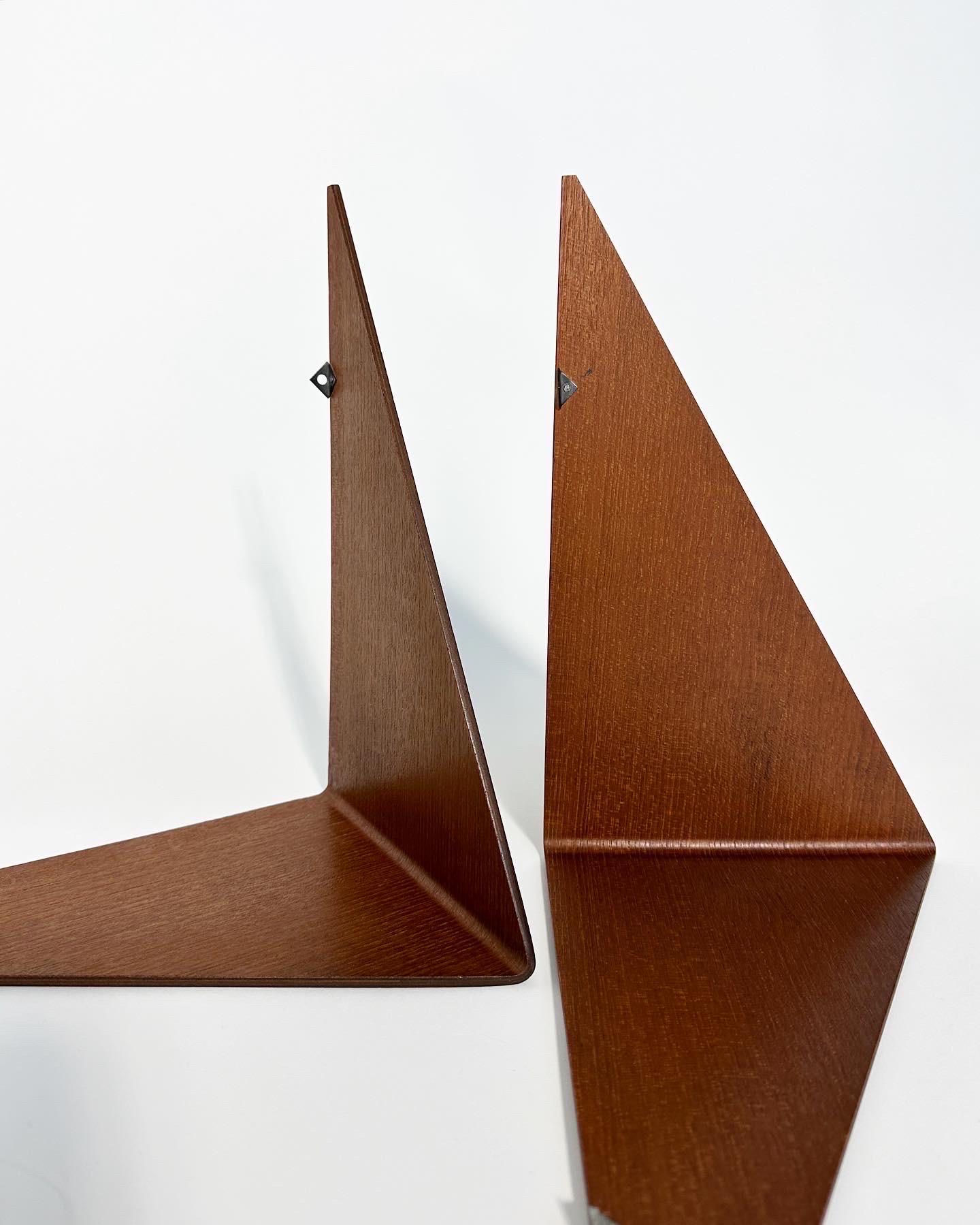 Pair of Poul Cadovius Butterfly Shelf Teak Plywood Cado Royal System Denmark 50s 1