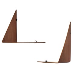Pair of Poul Cadovius Butterfly Shelves in Teak 1950s Denmark