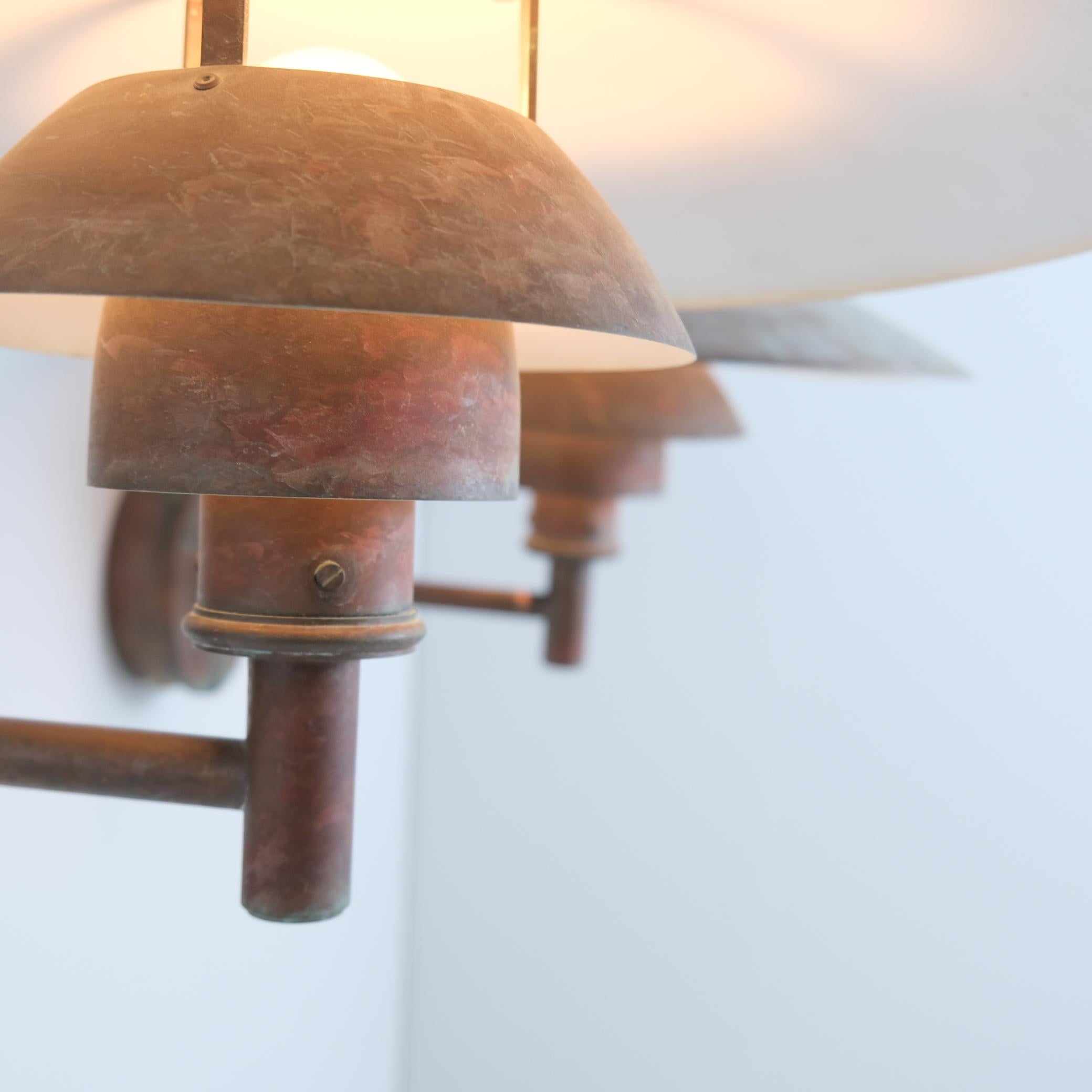 Paar Poul Henningsen Kupfer-Wandlampen für den Außenbereich, Louis Poulsen, erstaunliche Patina im Angebot 2