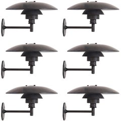 Pair of Henningsen 'PH Wall' Brown Patinated Outdoor Lamps for Louis Poulsen