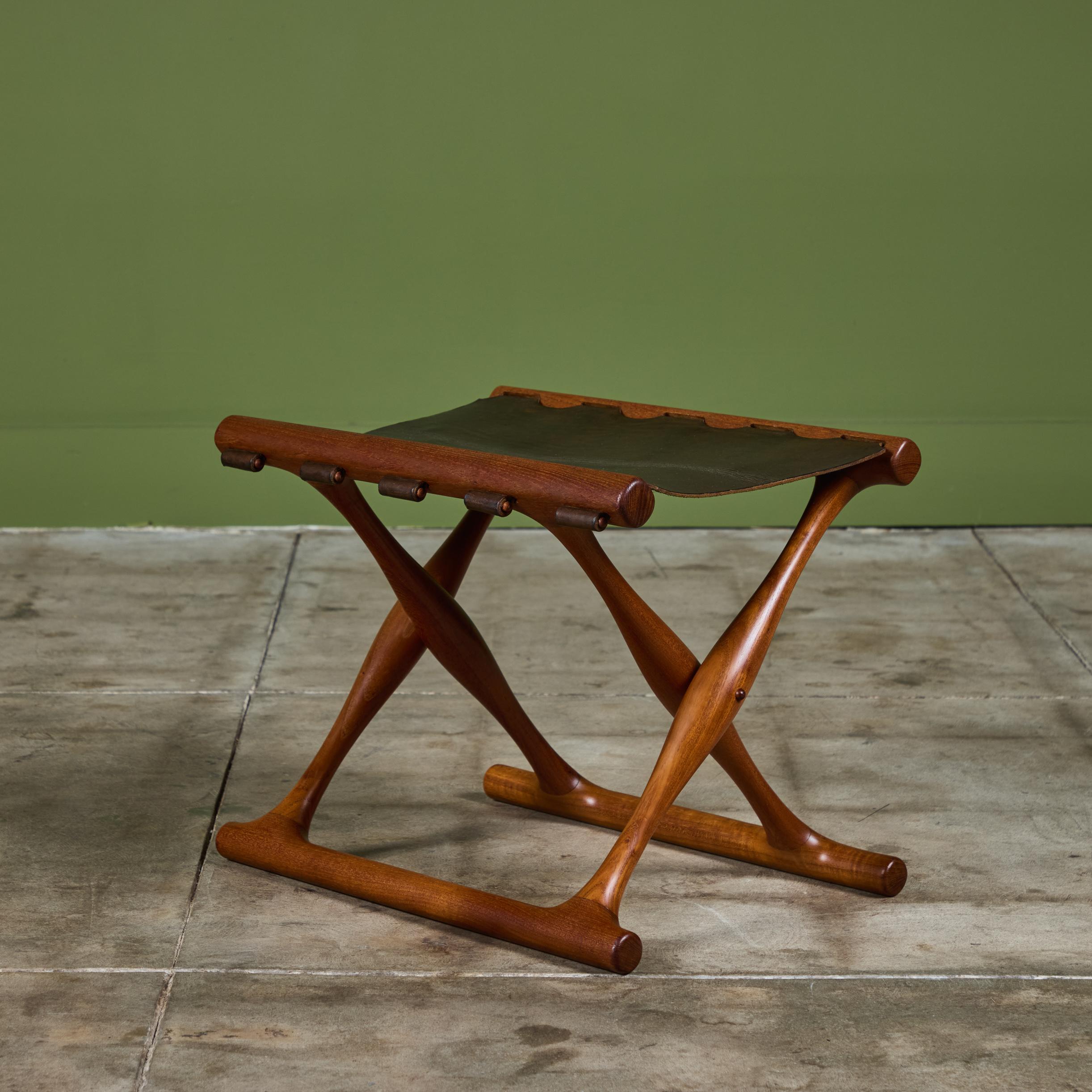 Pair of Poul Hundevad “Guldhoj” Teak Folding Stools for Vamdrup Stolefabrik 4