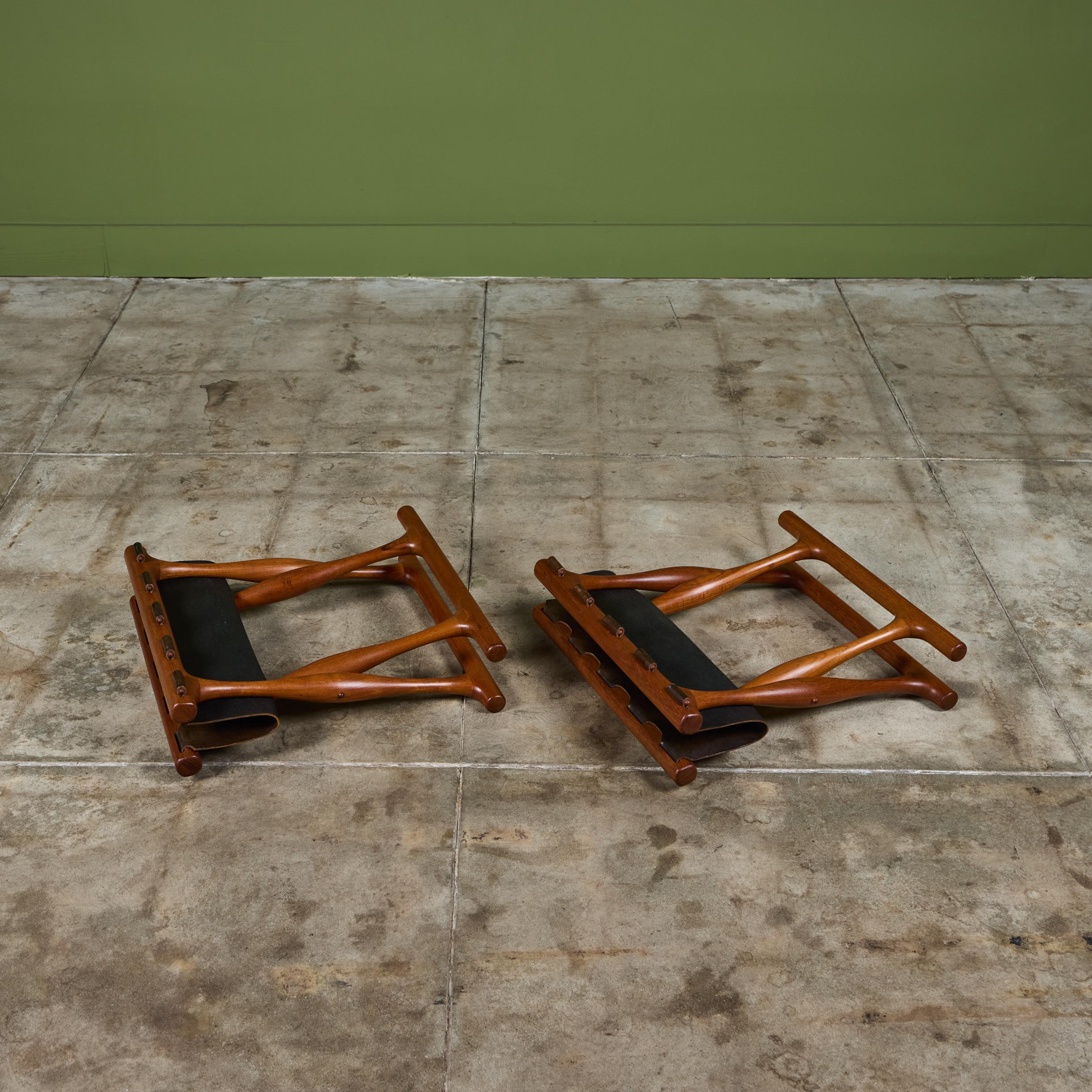 Pair of Poul Hundevad “Guldhoj” Teak Folding Stools for Vamdrup Stolefabrik 2