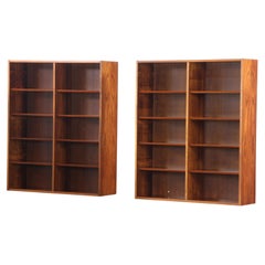 Pair of "Poul Hundevad" Wood Bookshelves, Denmark 1960s Cabinetmaker mid-century