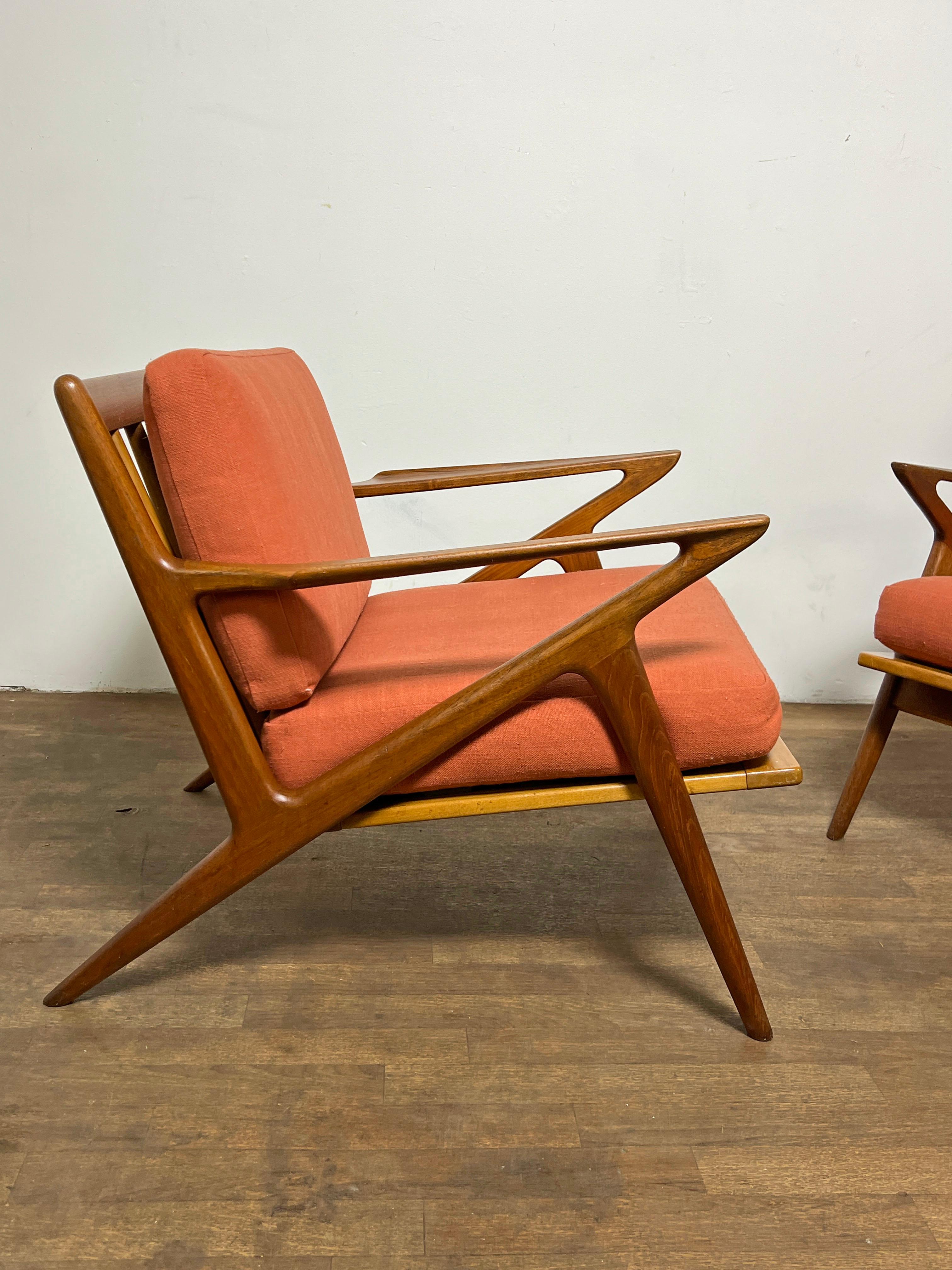 Scandinavian Modern Pair of Poul Jensen for Selig Danish Teak 
