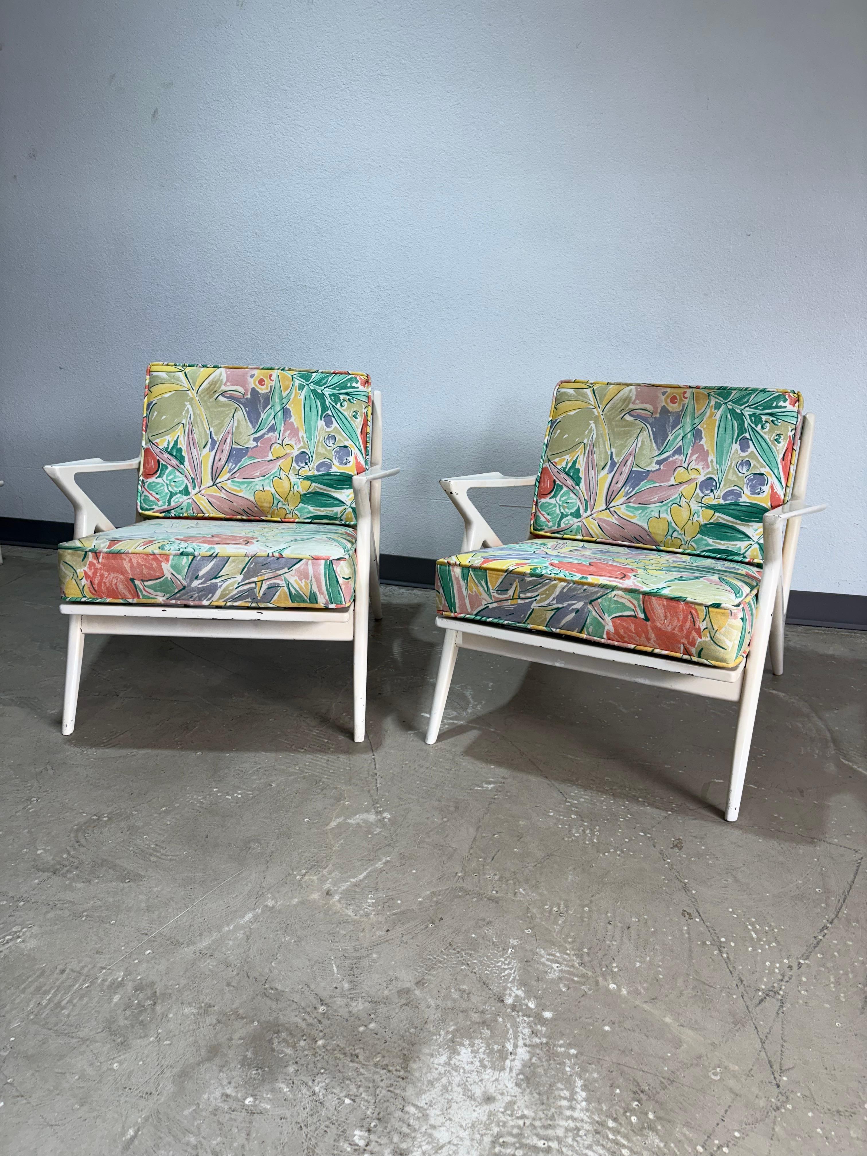 Paar Poul Jensen für Selig Z Stühle, Vintage Danish Modern (Moderne der Mitte des Jahrhunderts) im Angebot