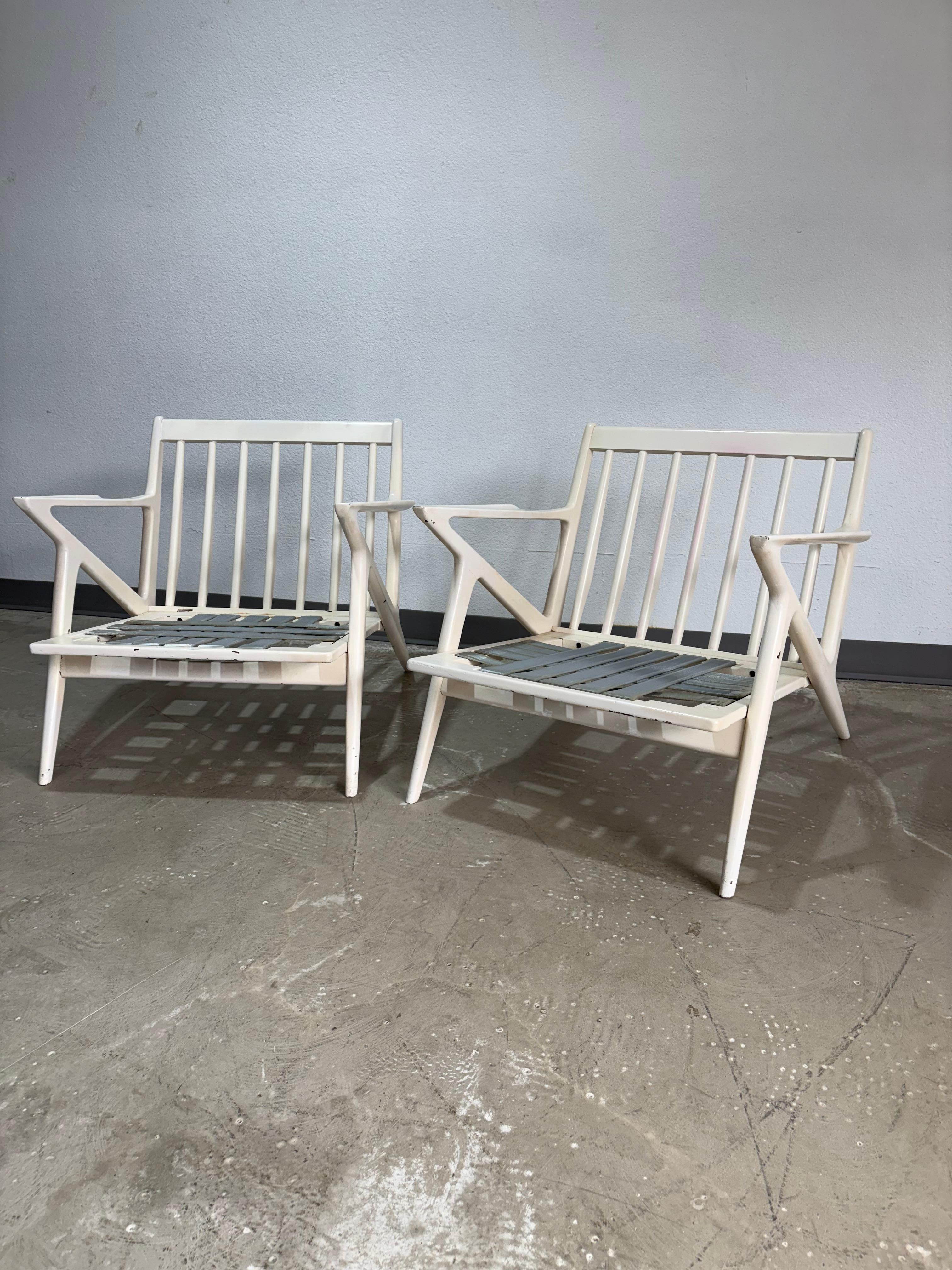 Paar Poul Jensen für Selig Z Stühle, Vintage Danish Modern (Dänisch) im Angebot