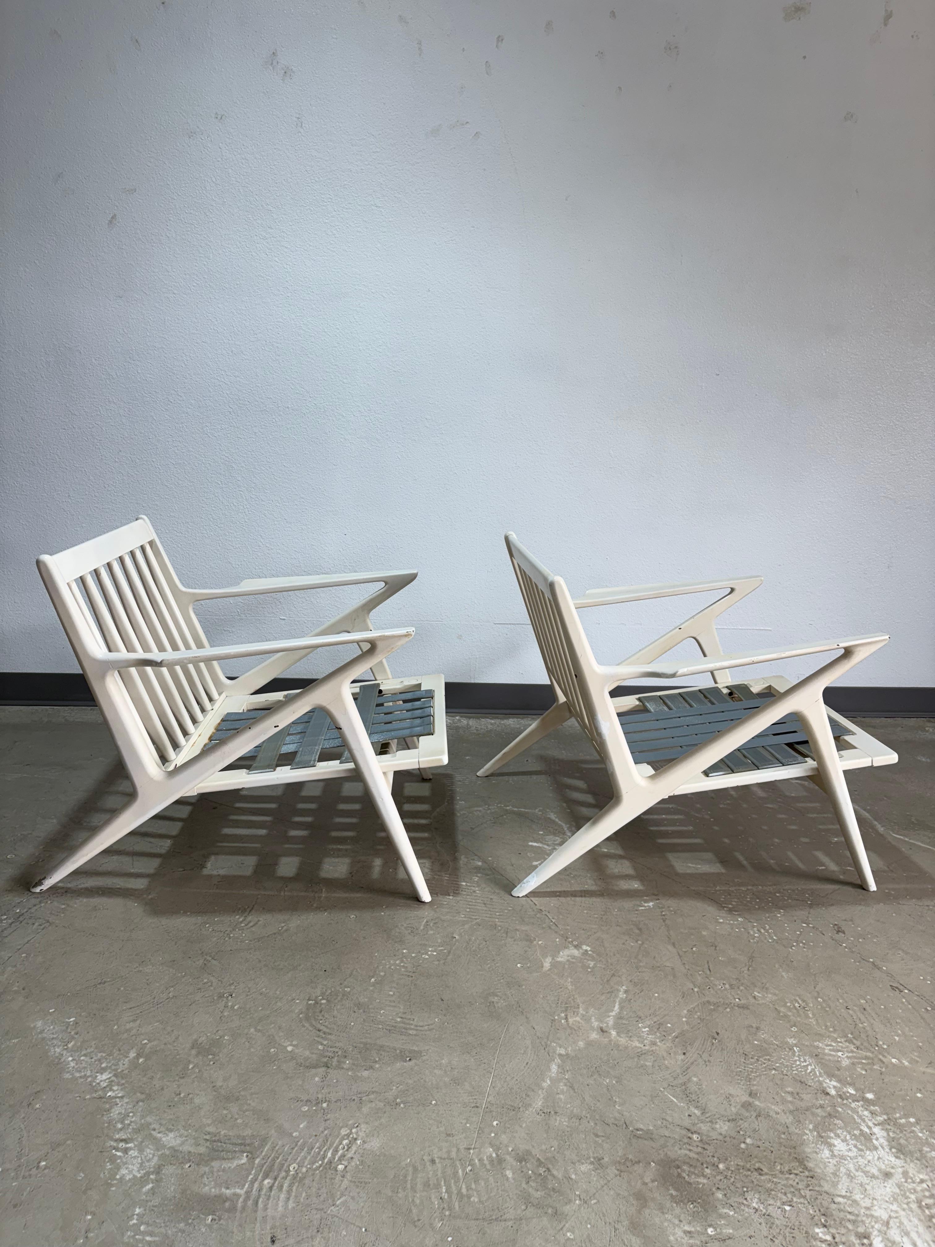 Paar Poul Jensen für Selig Z Stühle, Vintage Danish Modern im Zustand „Relativ gut“ im Angebot in Lutz, FL