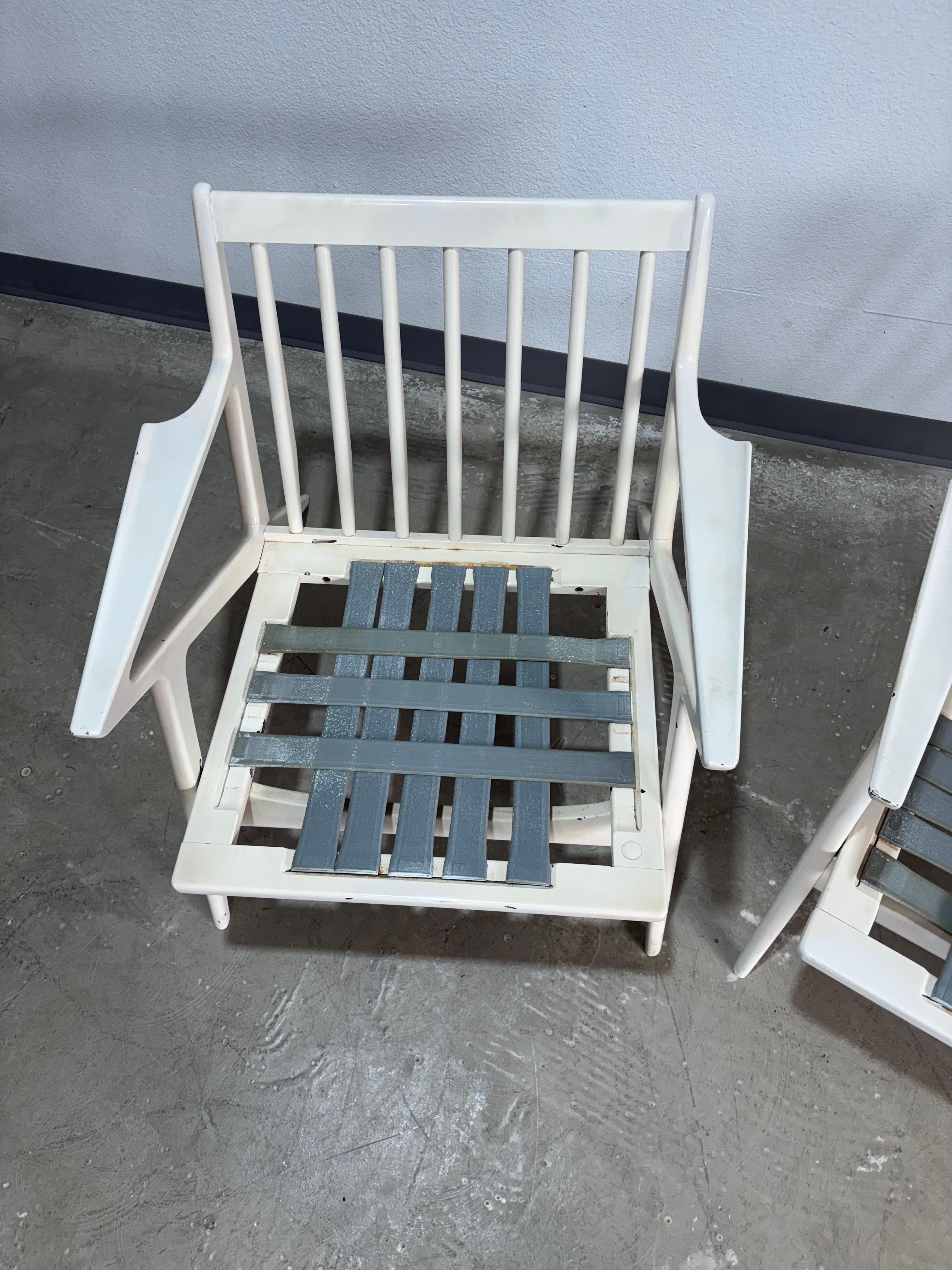 Paar Poul Jensen für Selig Z Stühle, Vintage Danish Modern (Stoff) im Angebot