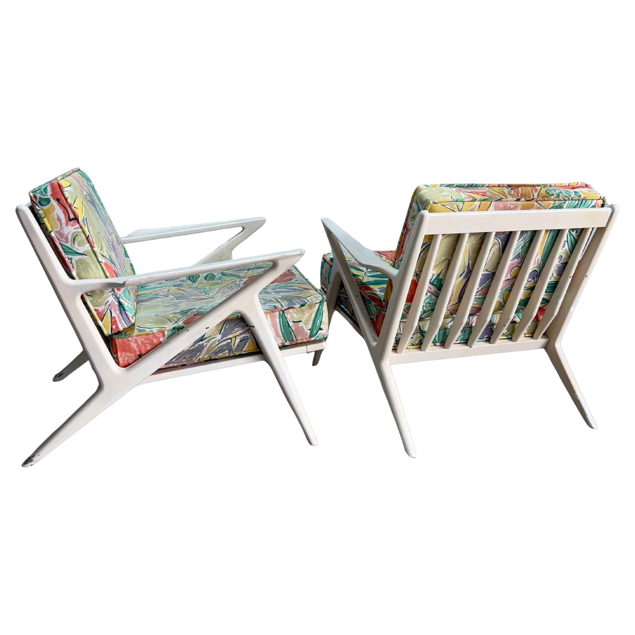 Paar Poul Jensen für Selig Z Stühle, Vintage Danish Modern im Angebot