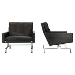 Paar Poul Kjærholm PK31 Lounge Chairs, 1. Serie von Ejvind Kold Christensen