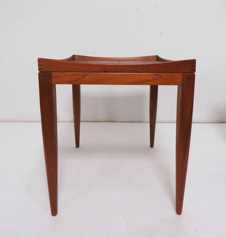 Poul M. Jessen Danish Teak End Tables with Removable Tray Tops circa