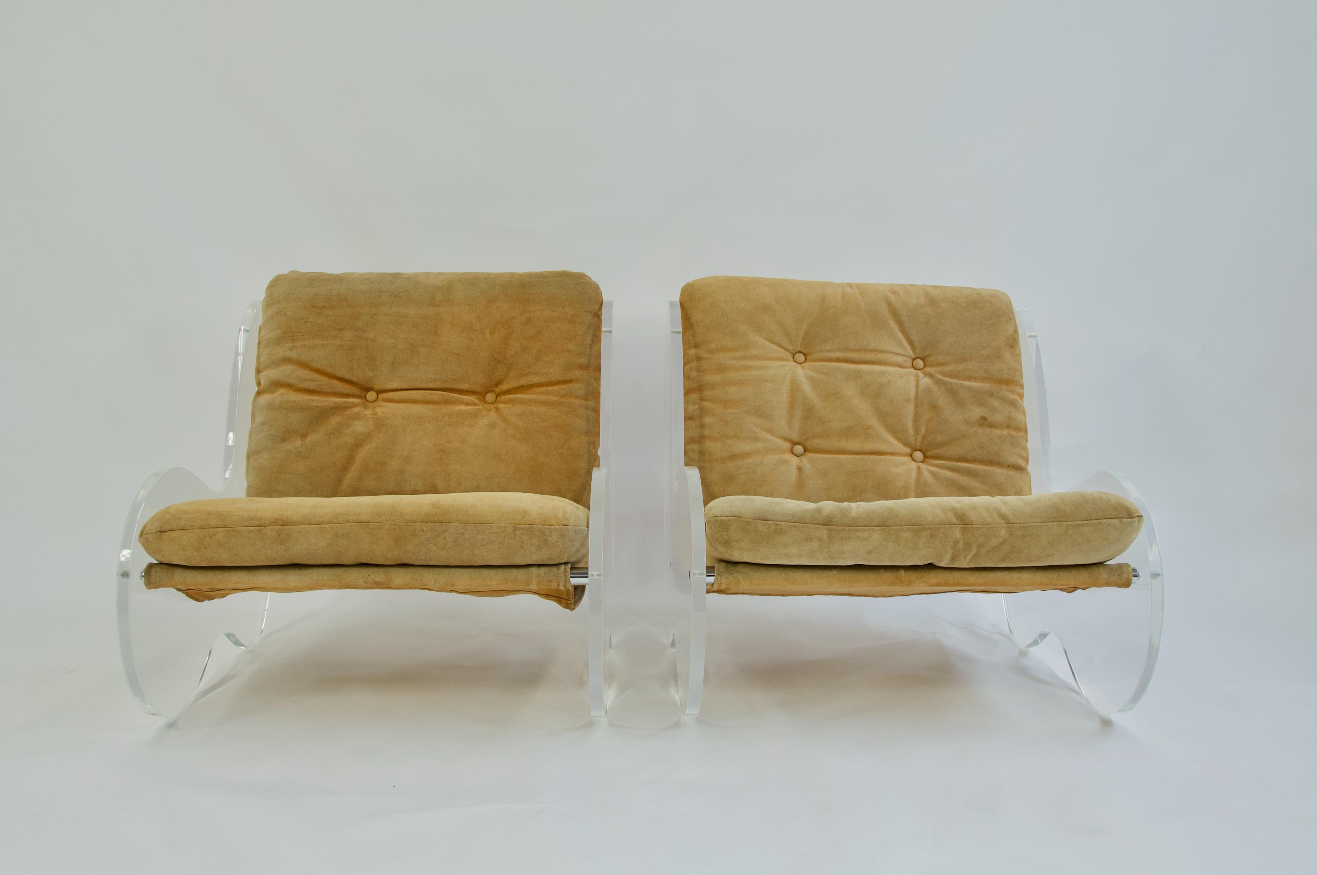 Poul Norreklit Lucite Lounge Chairs In Good Condition In Turners Falls, MA