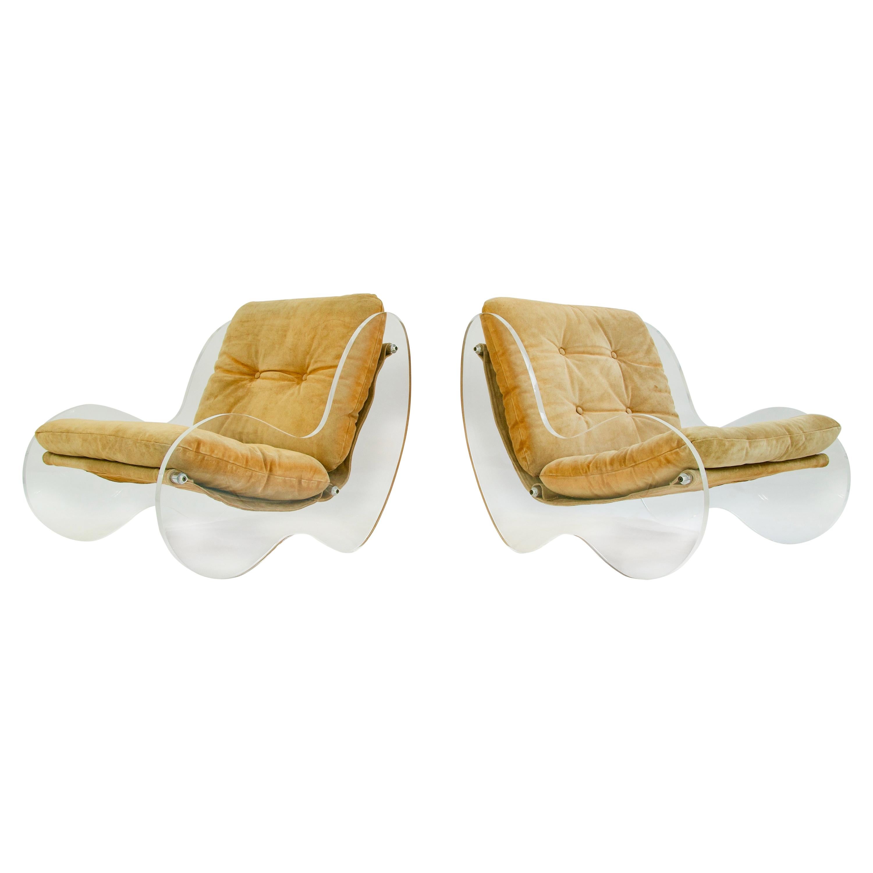 Poul Norreklit Lucite Lounge Chairs