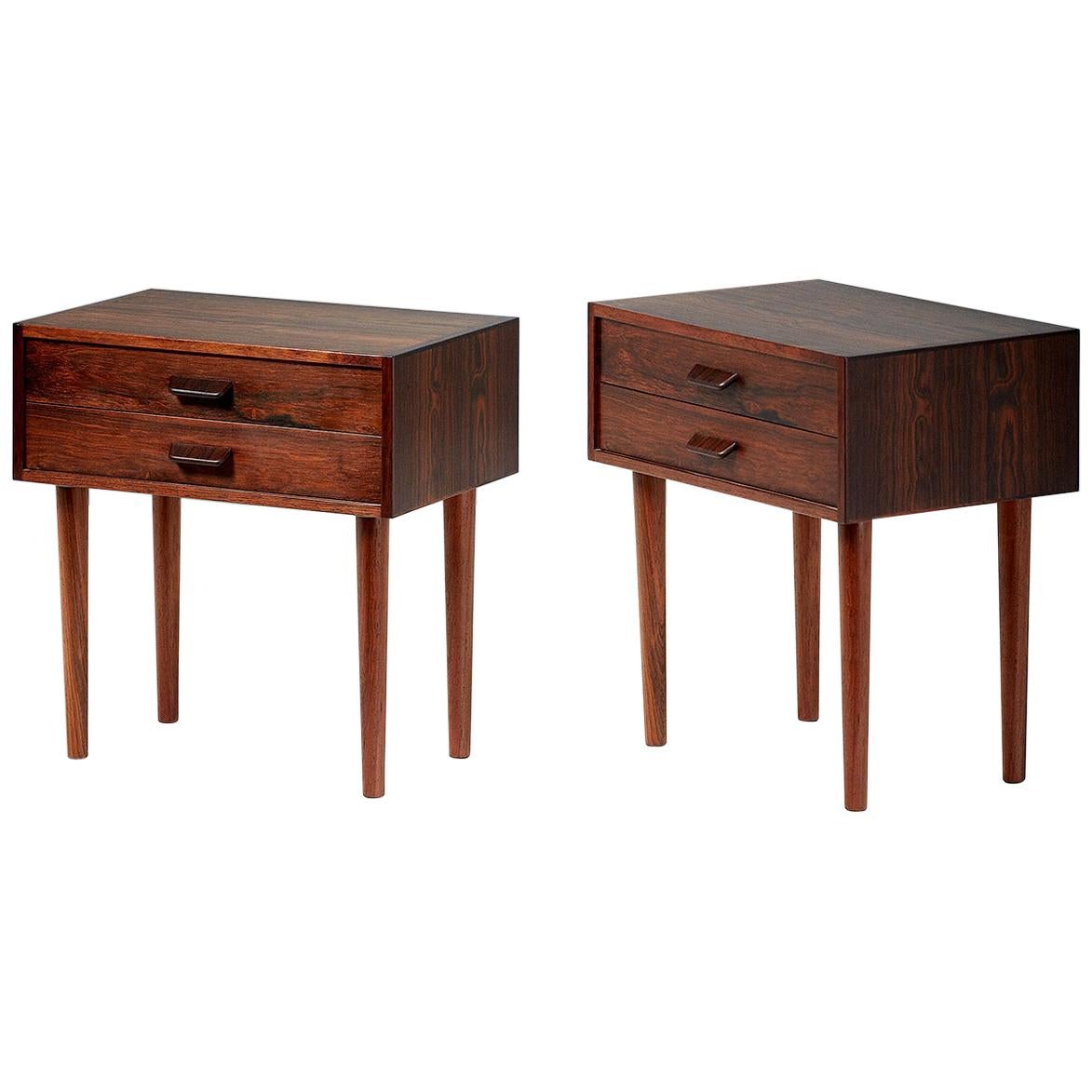 Pair of Poul Volther 1960s Rosewood Bedside Cabinets