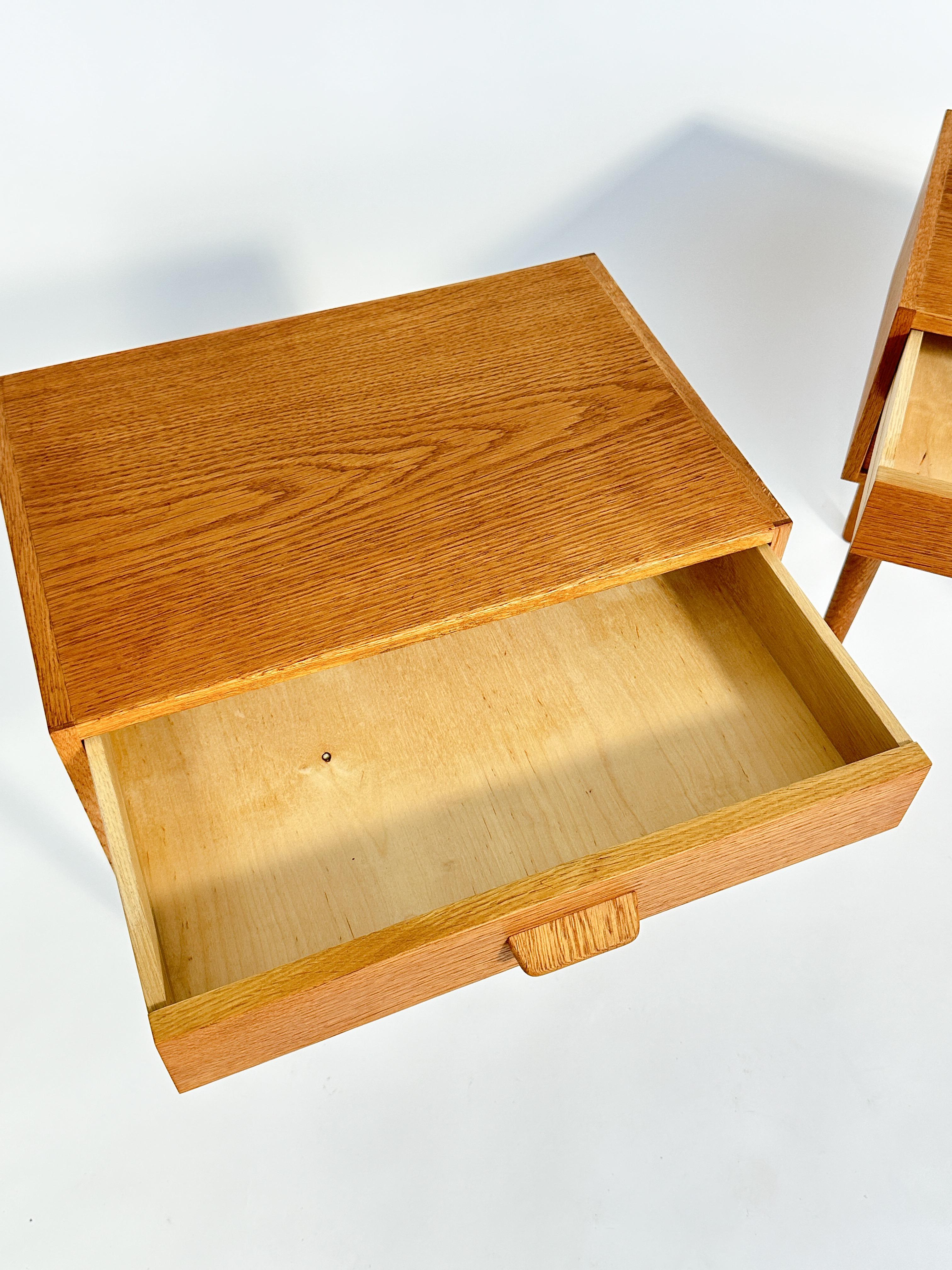 Coppia di comodini Poul Volther Oak Cassettiera Tavolino danese anni '60 in vendita 7