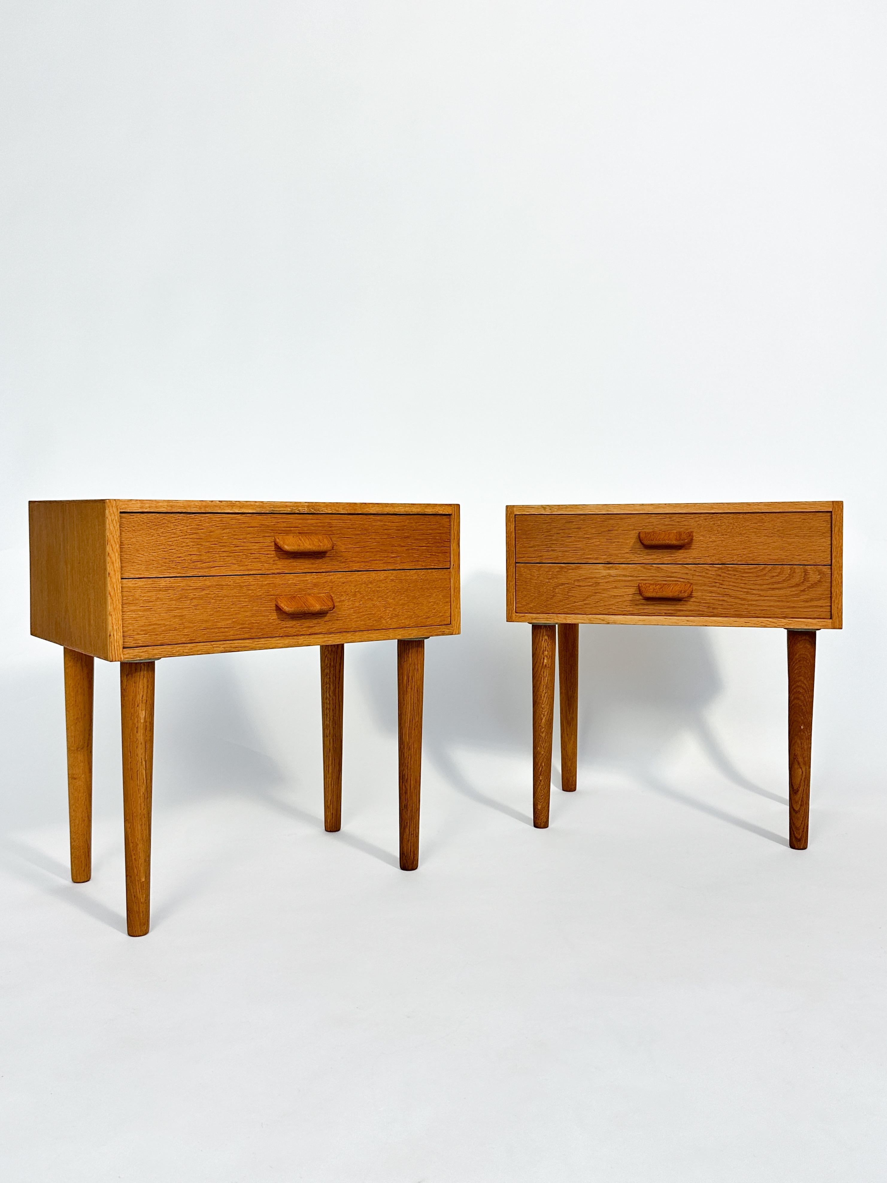 Scandinavo moderno Coppia di comodini Poul Volther Oak Cassettiera Tavolino danese anni '60 in vendita