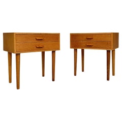Coppia di comodini Poul Volther Oak Cassettiera Tavolino danese anni '60