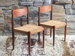 Pair of Poul Volther mid century Danish teak dining chairs - Free Rojle