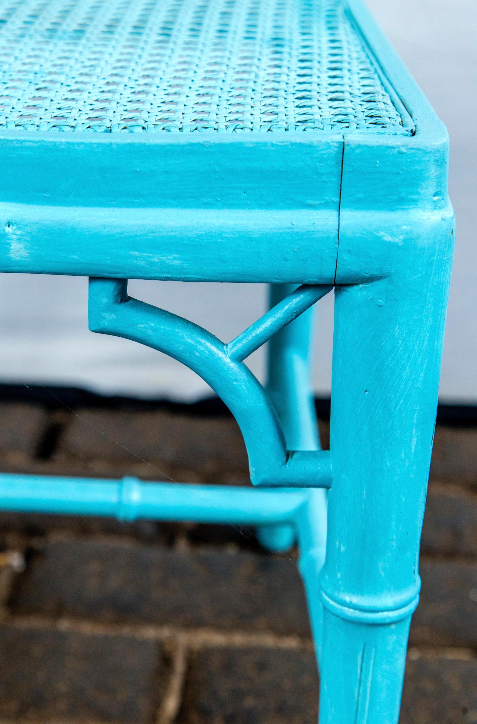 blue armless chair