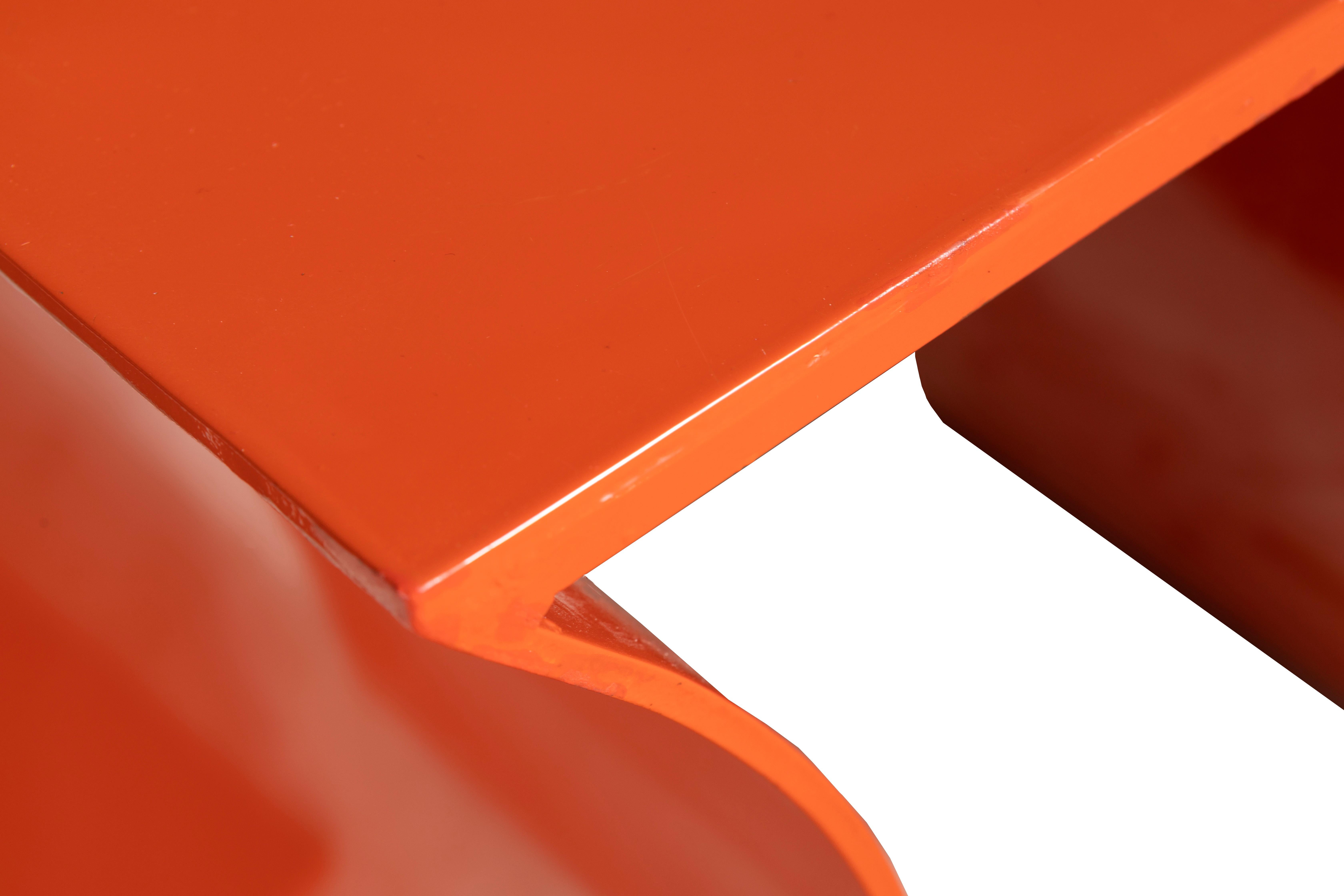 Steel Mid-Century Modern Orange Side Tables