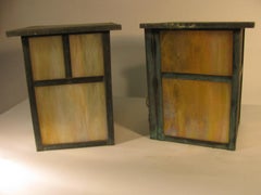 Pair of Prairie Style Arts & Crafts Outdoor Exterior Sconces