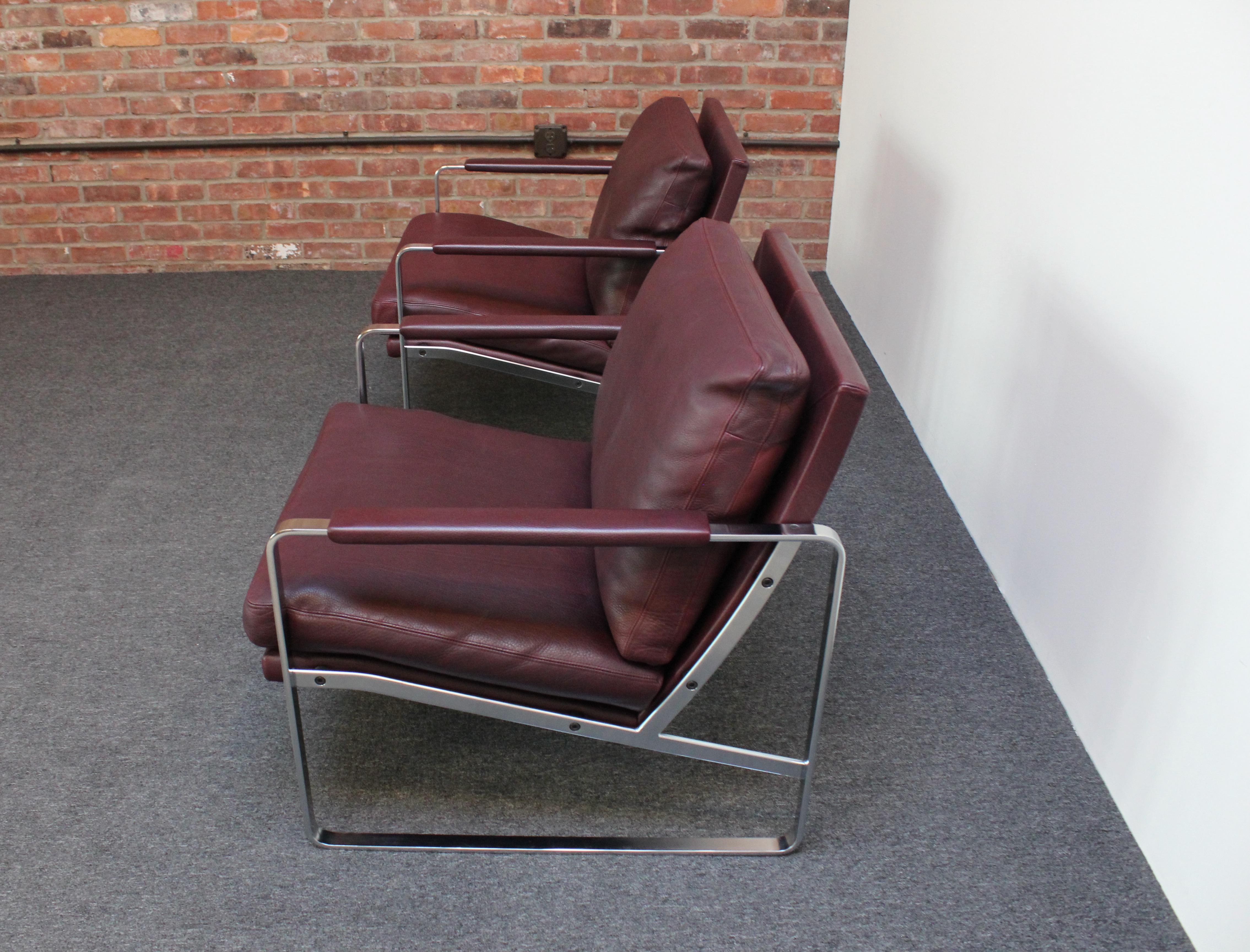 Pair of Preben Fabricius for Walter Knoll Cordovan Leather Lounge Chairs For Sale 3