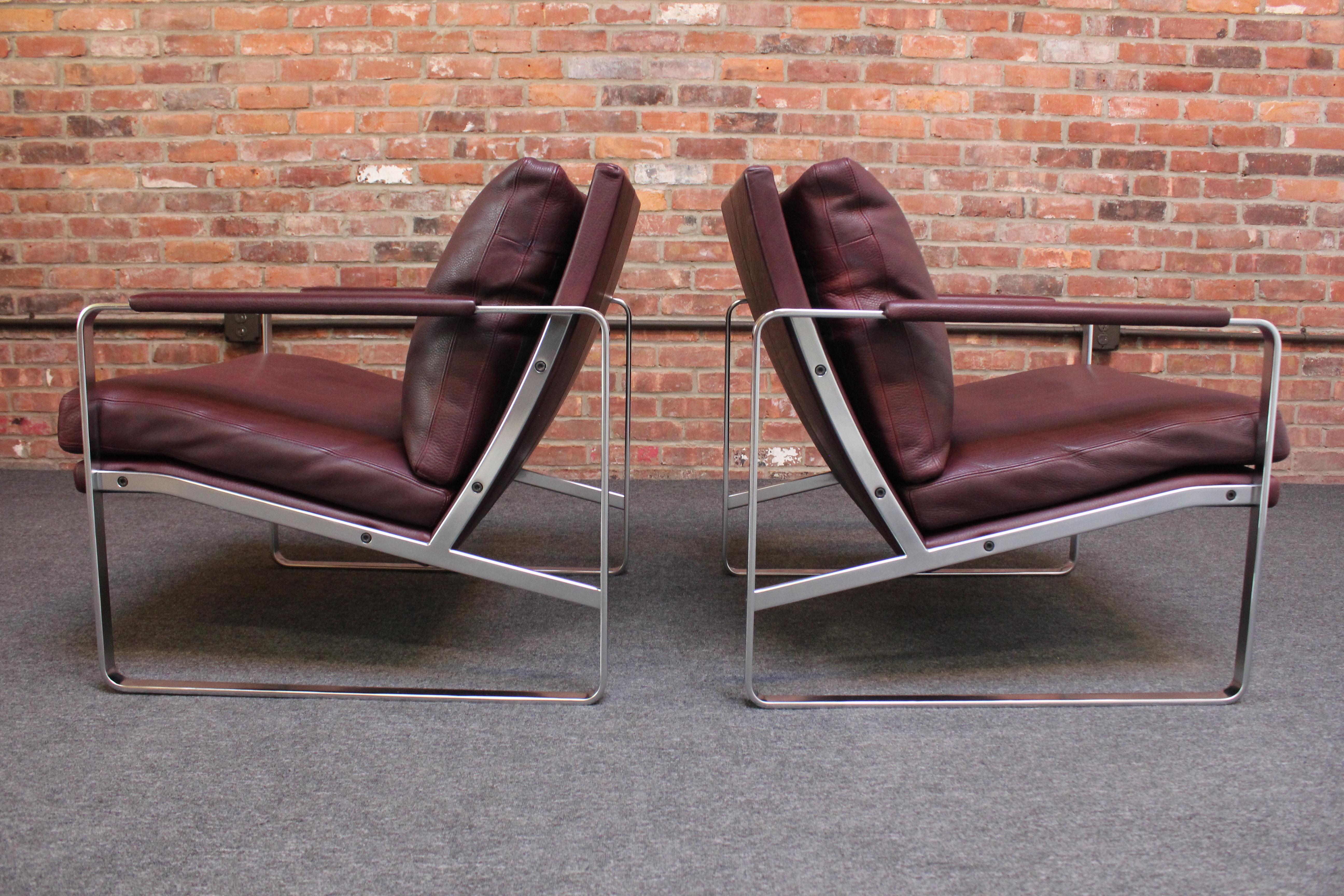 Pair of Preben Fabricius for Walter Knoll Cordovan Leather Lounge Chairs For Sale 4