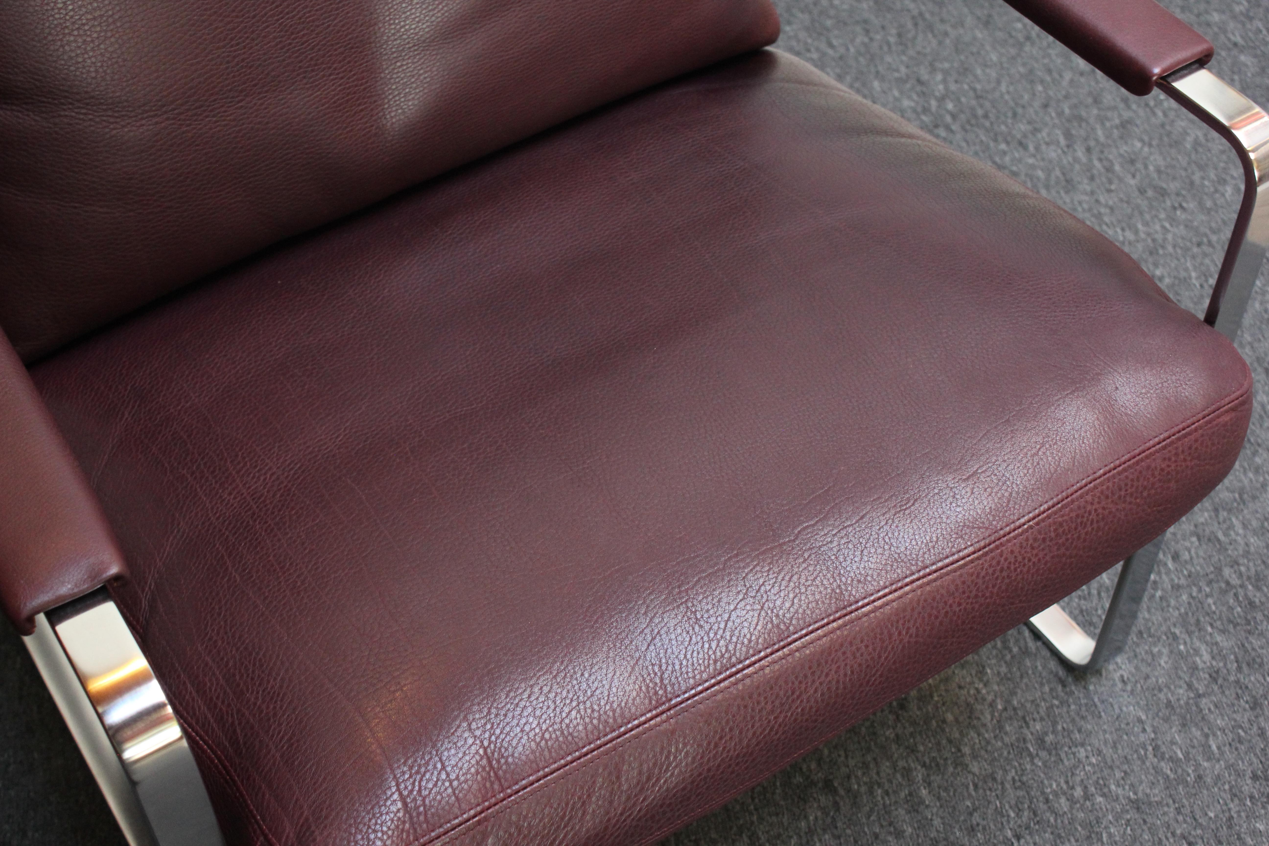 Pair of Preben Fabricius for Walter Knoll Cordovan Leather Lounge Chairs For Sale 9