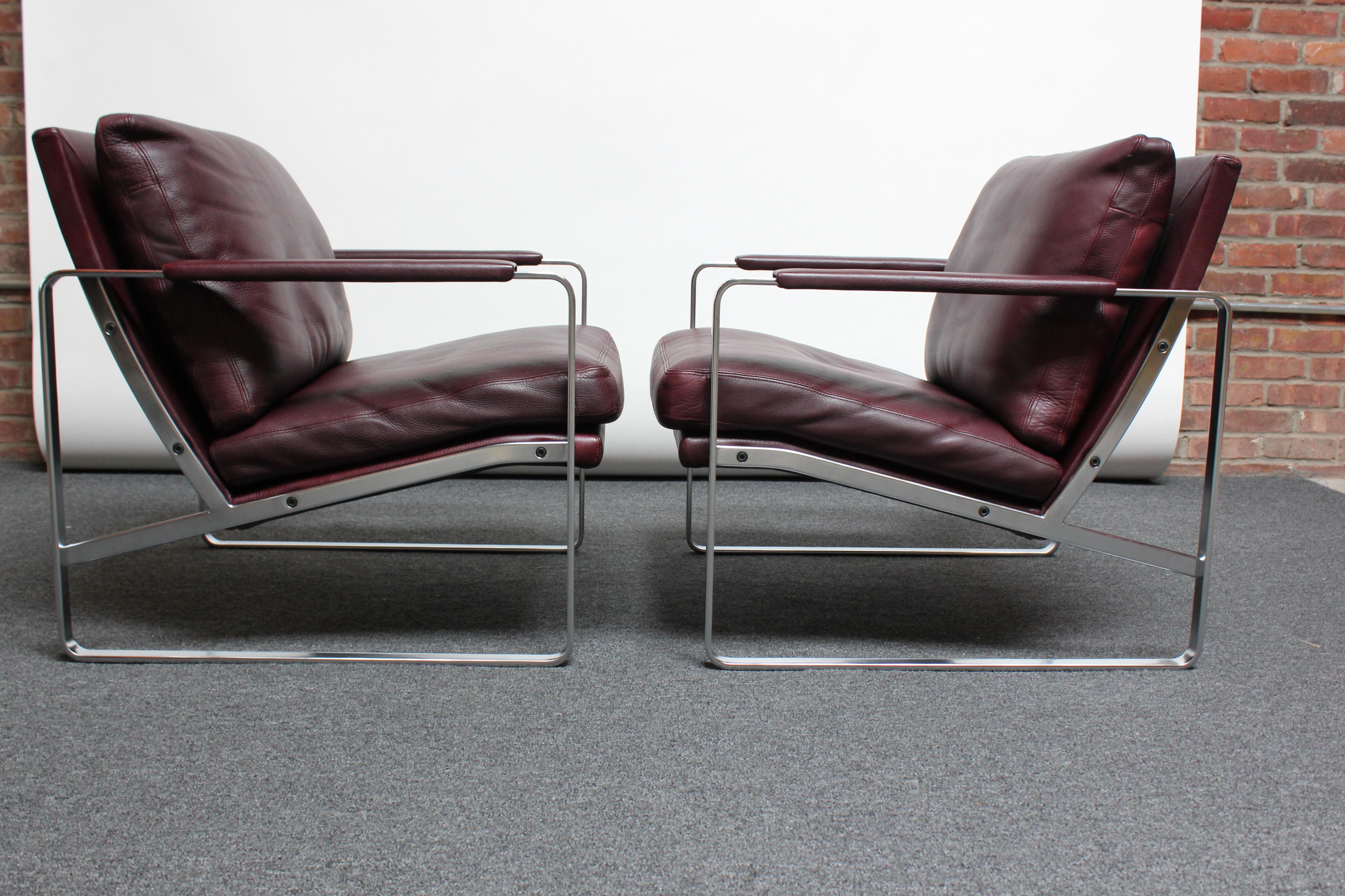 Pair of lounge chairs designed as part of the 