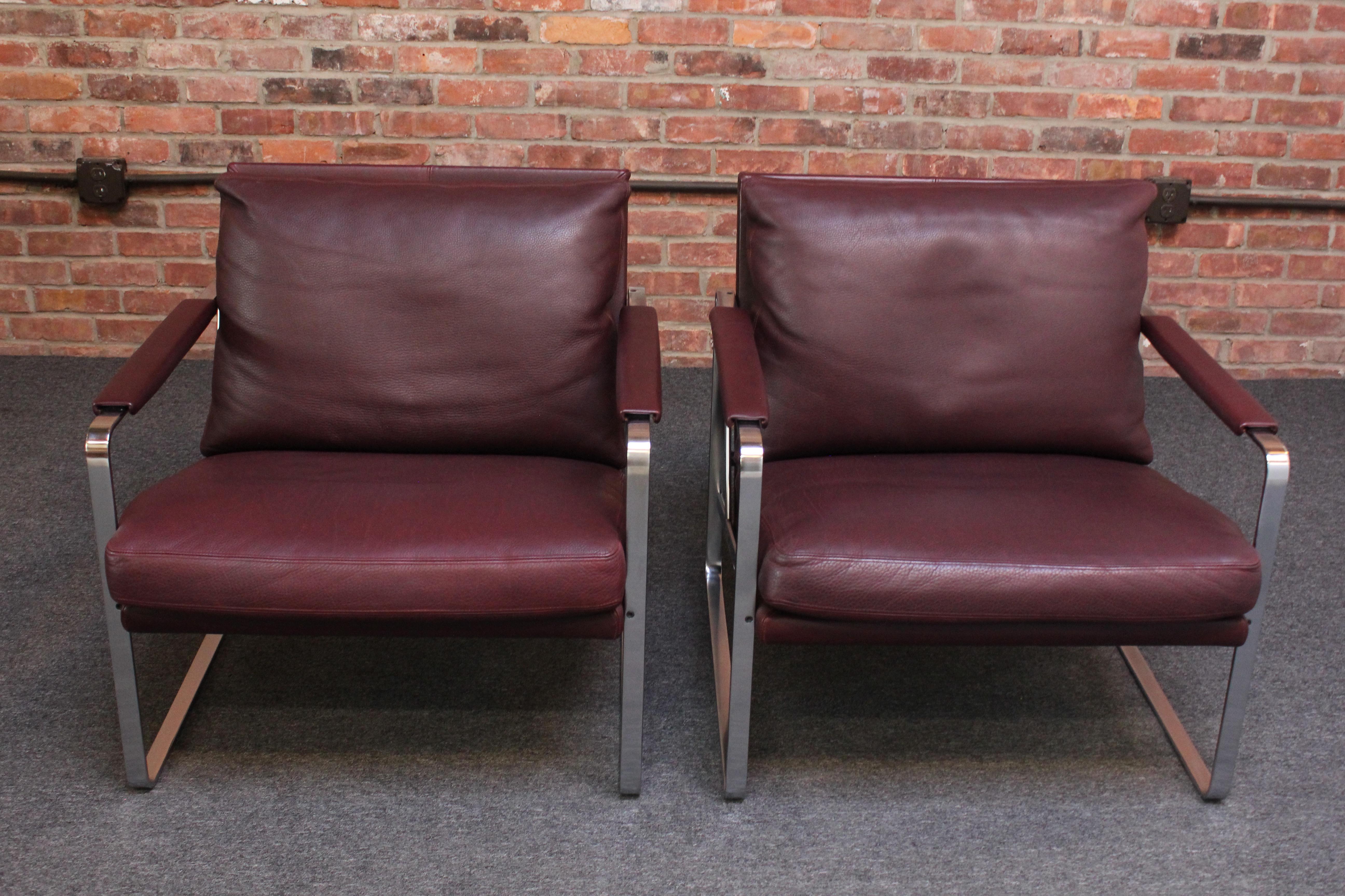 Pair of lounge chairs designed as part of the 