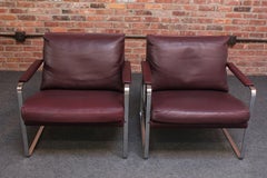 Pair of Preben Fabricius for Walter Knoll Cordovan Leather Lounge Chairs