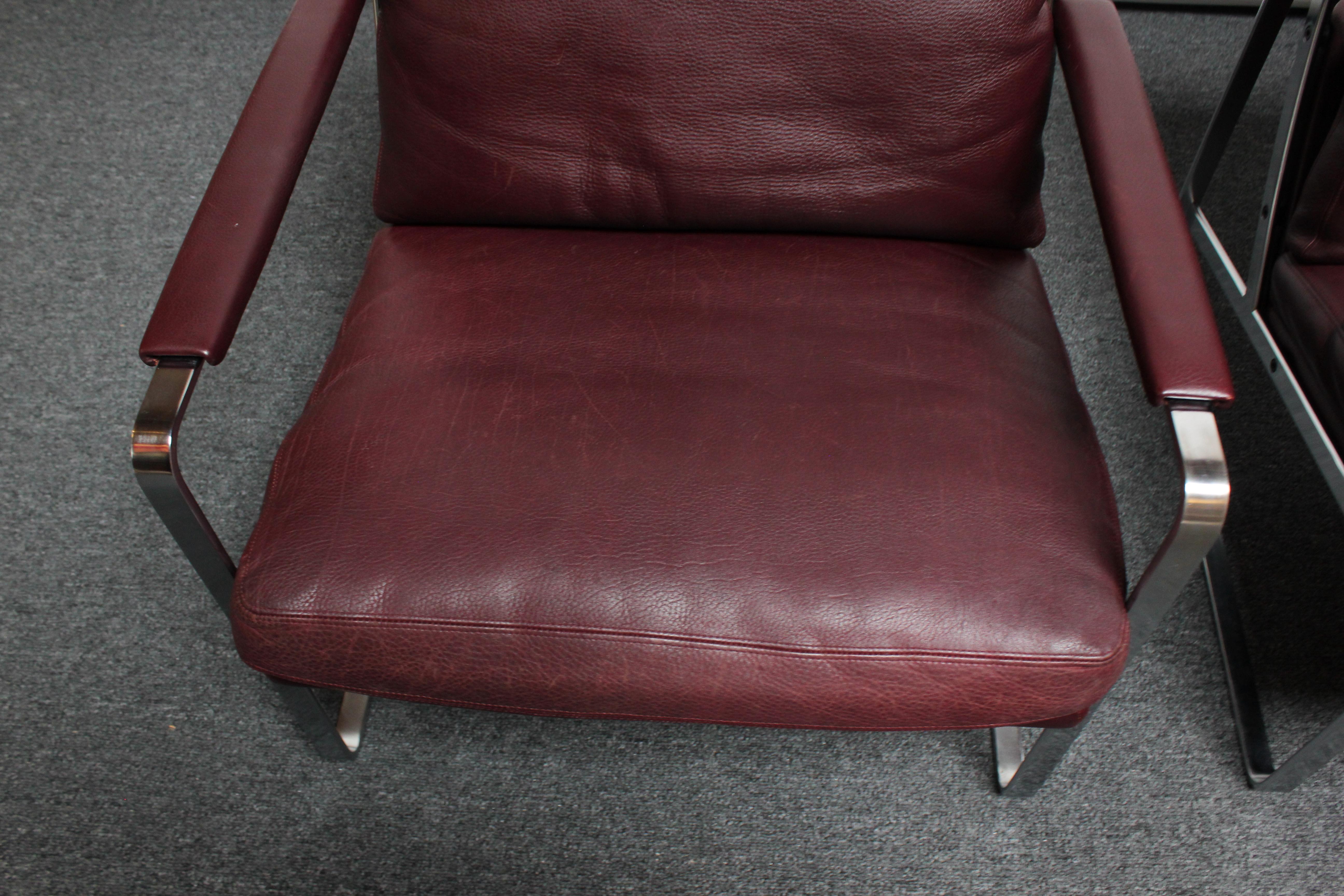 Pair of Preben Fabricius for Walter Knoll Cordovan Leather Lounge Chairs For Sale 2